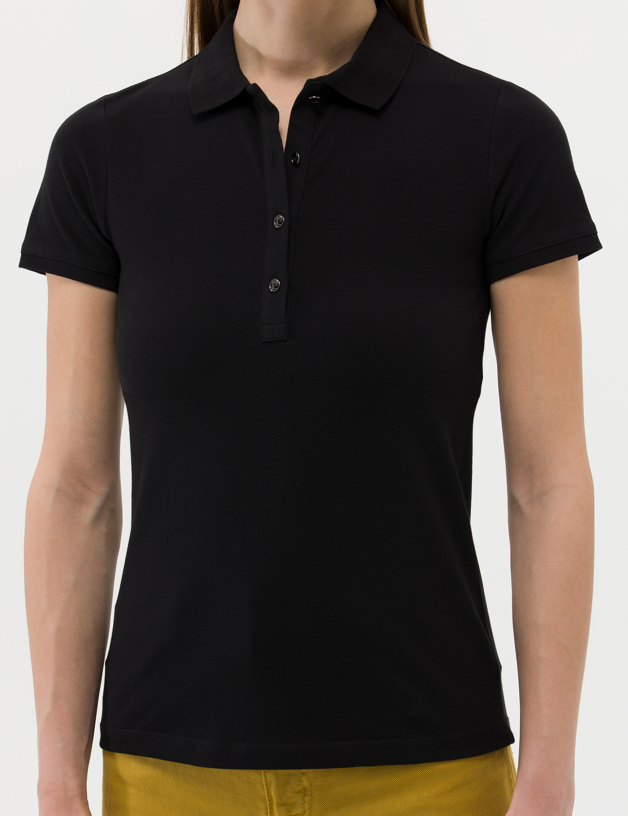 Siyah Slim Fit Polo Yaka Basic Tişört - Image 6