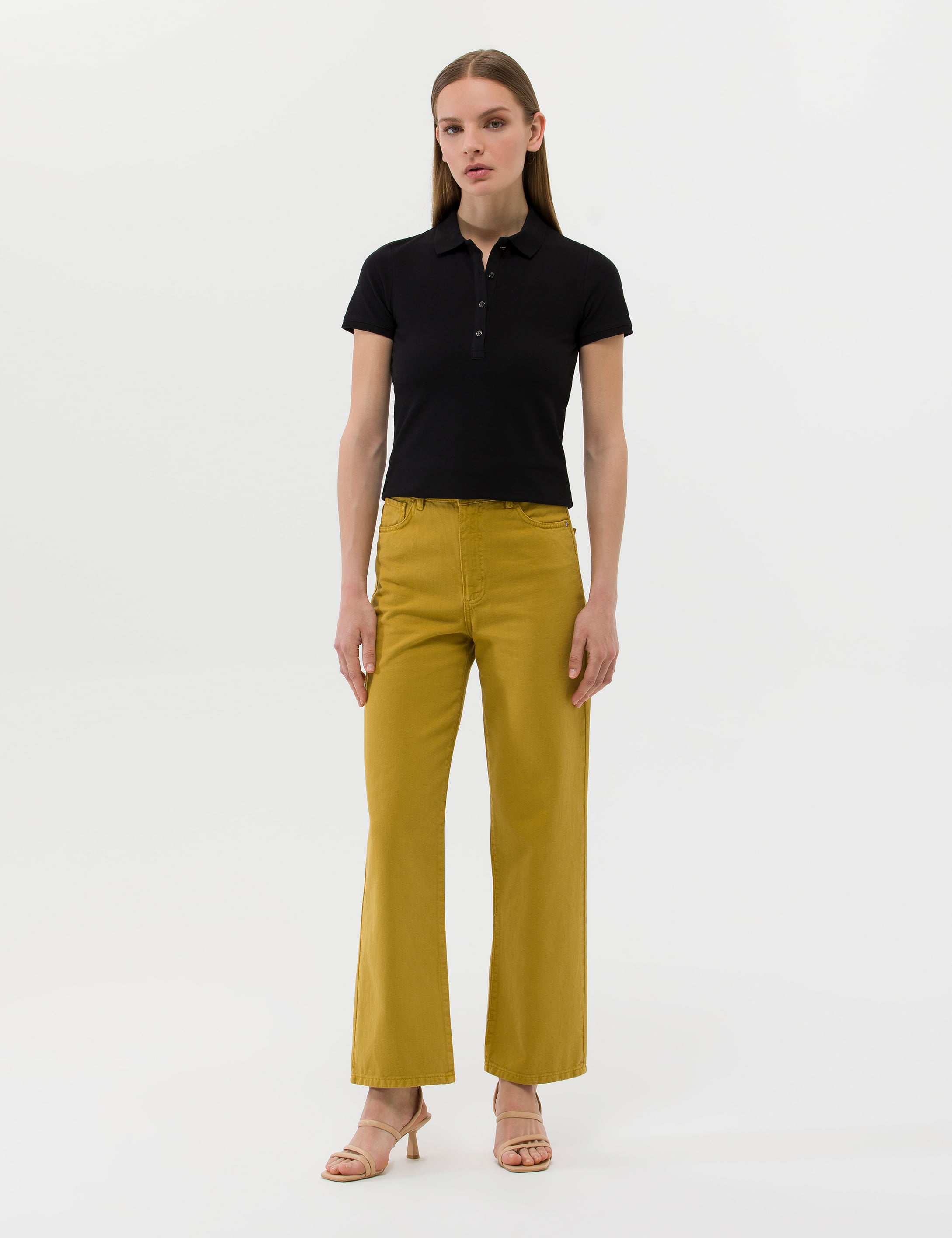 Siyah Slim Fit Polo Yaka Basic Tişört - Image 4