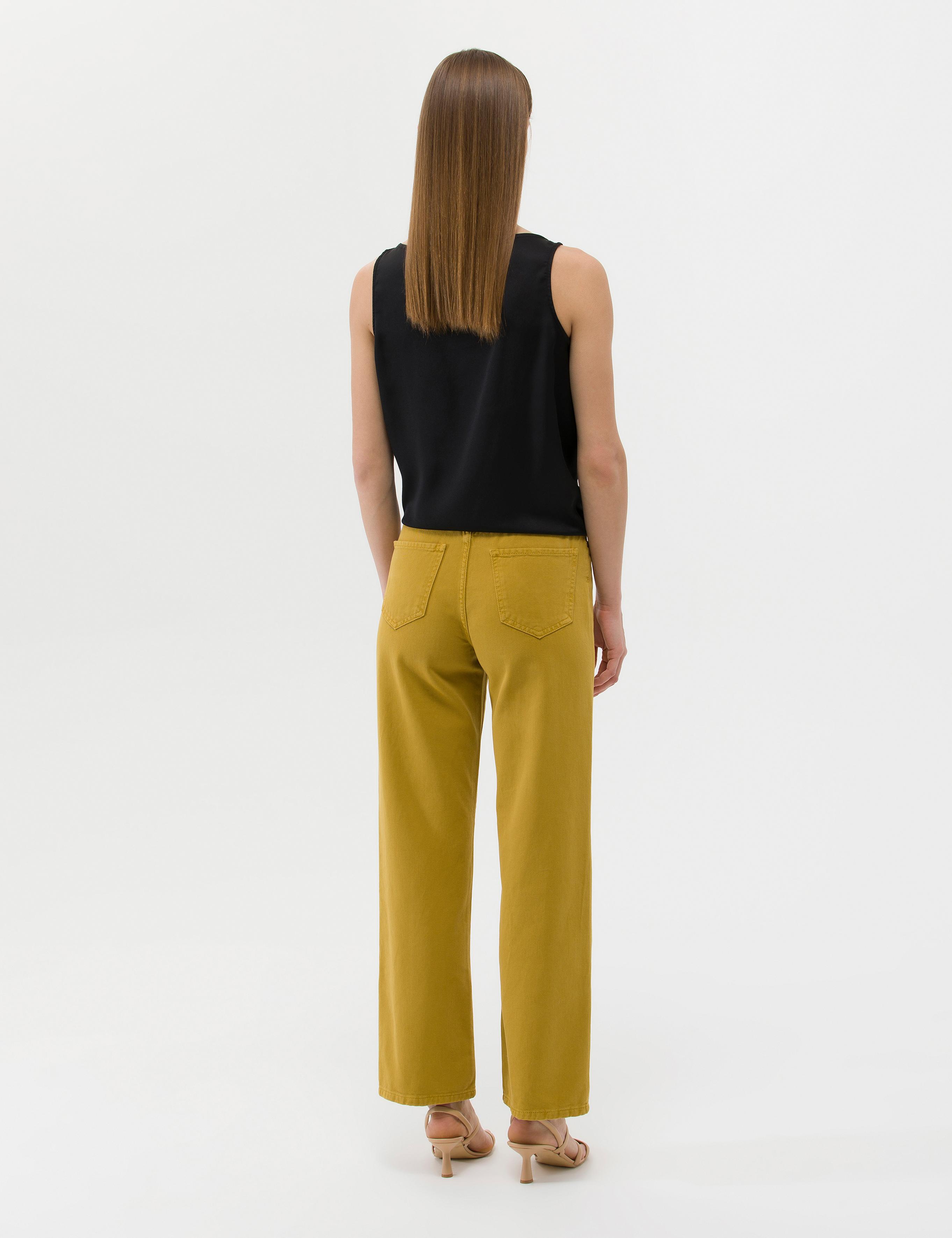 Yeşil High Waist Flare Fit Jean Pantolon