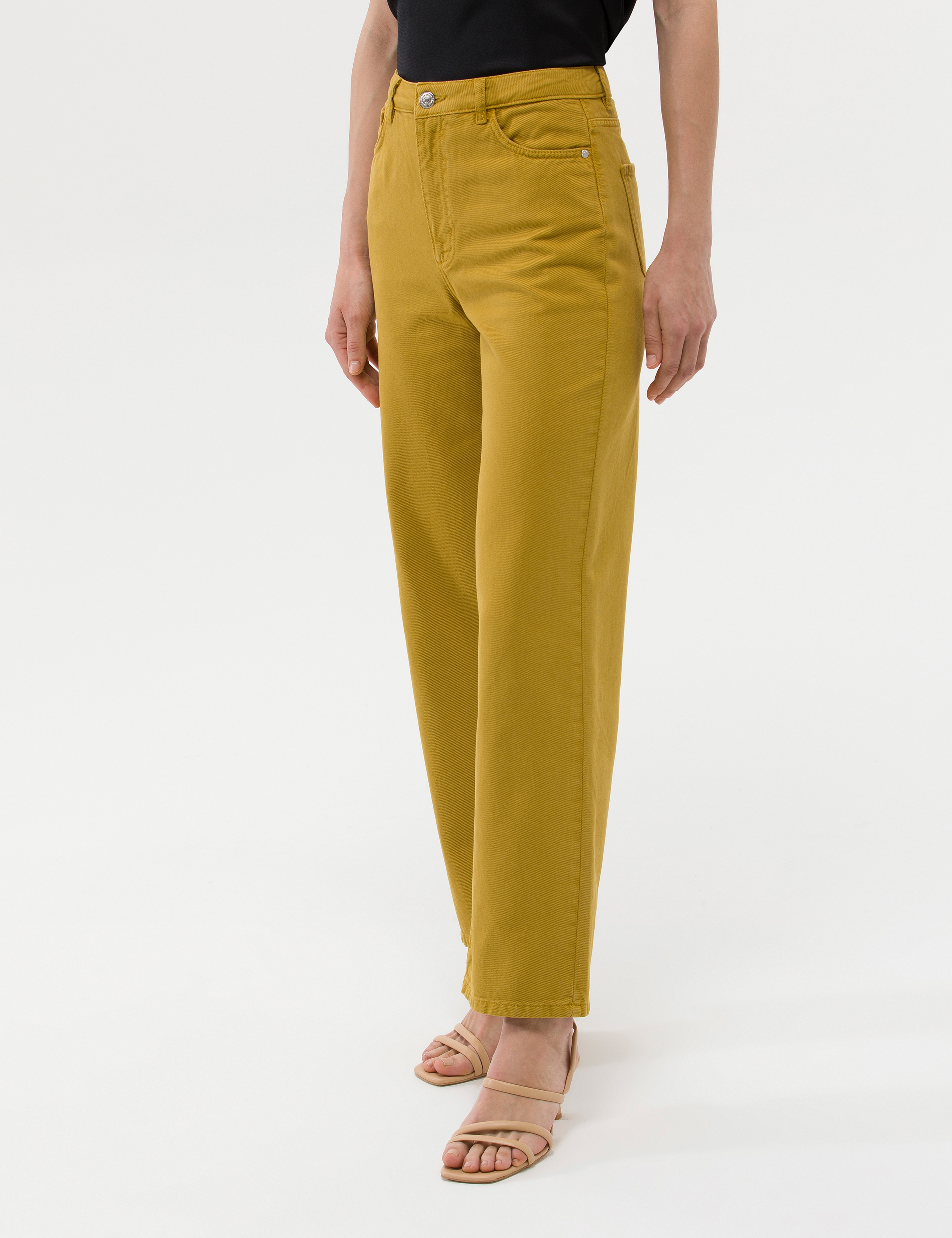 Yeşil High Waist Flare Fit Jean Pantolon - Image 2