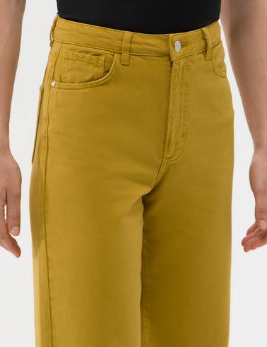 Yeşil High Waist Flare Fit Jean Pantolon
