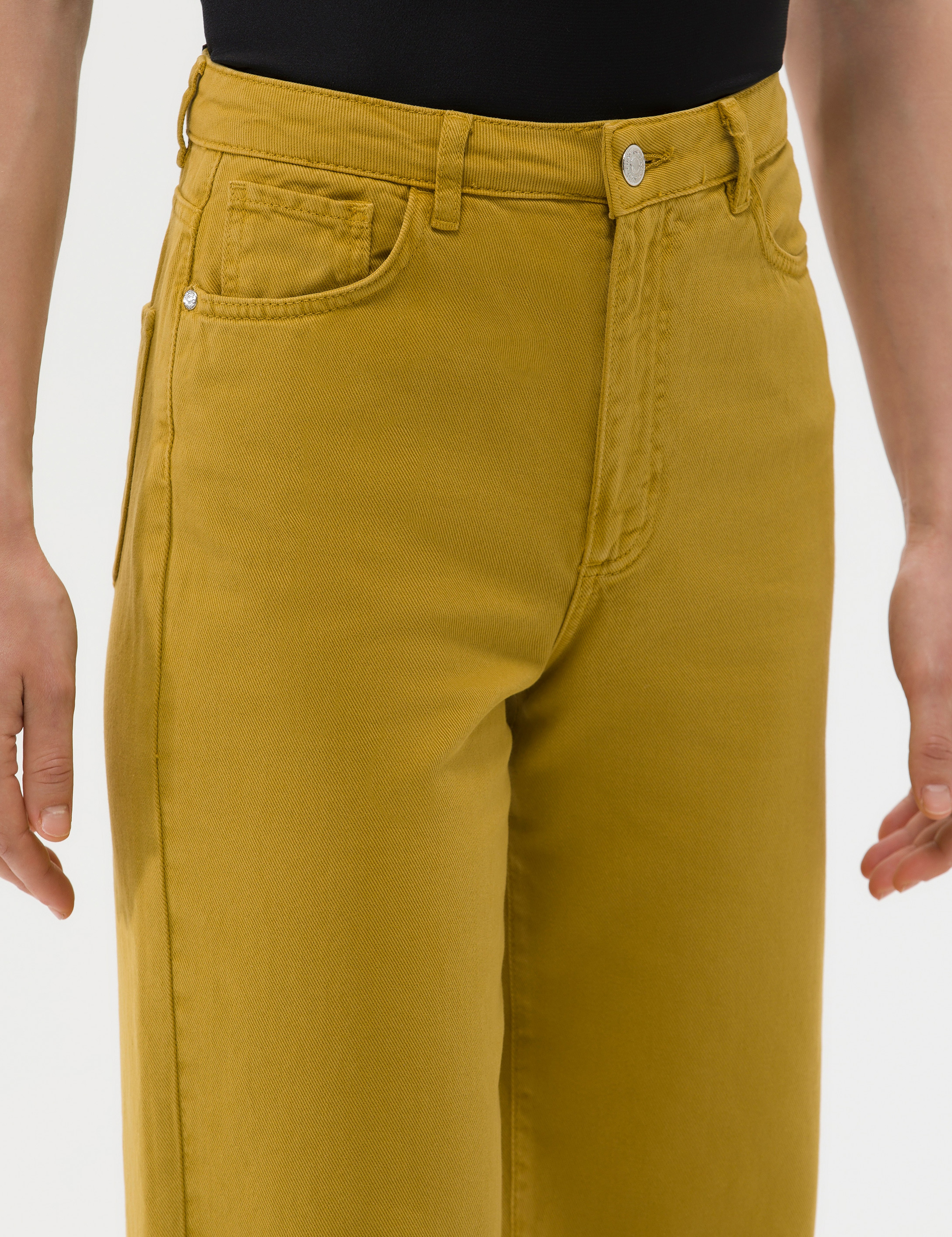Yeşil High Waist Flare Fit Jean Pantolon - Image 6