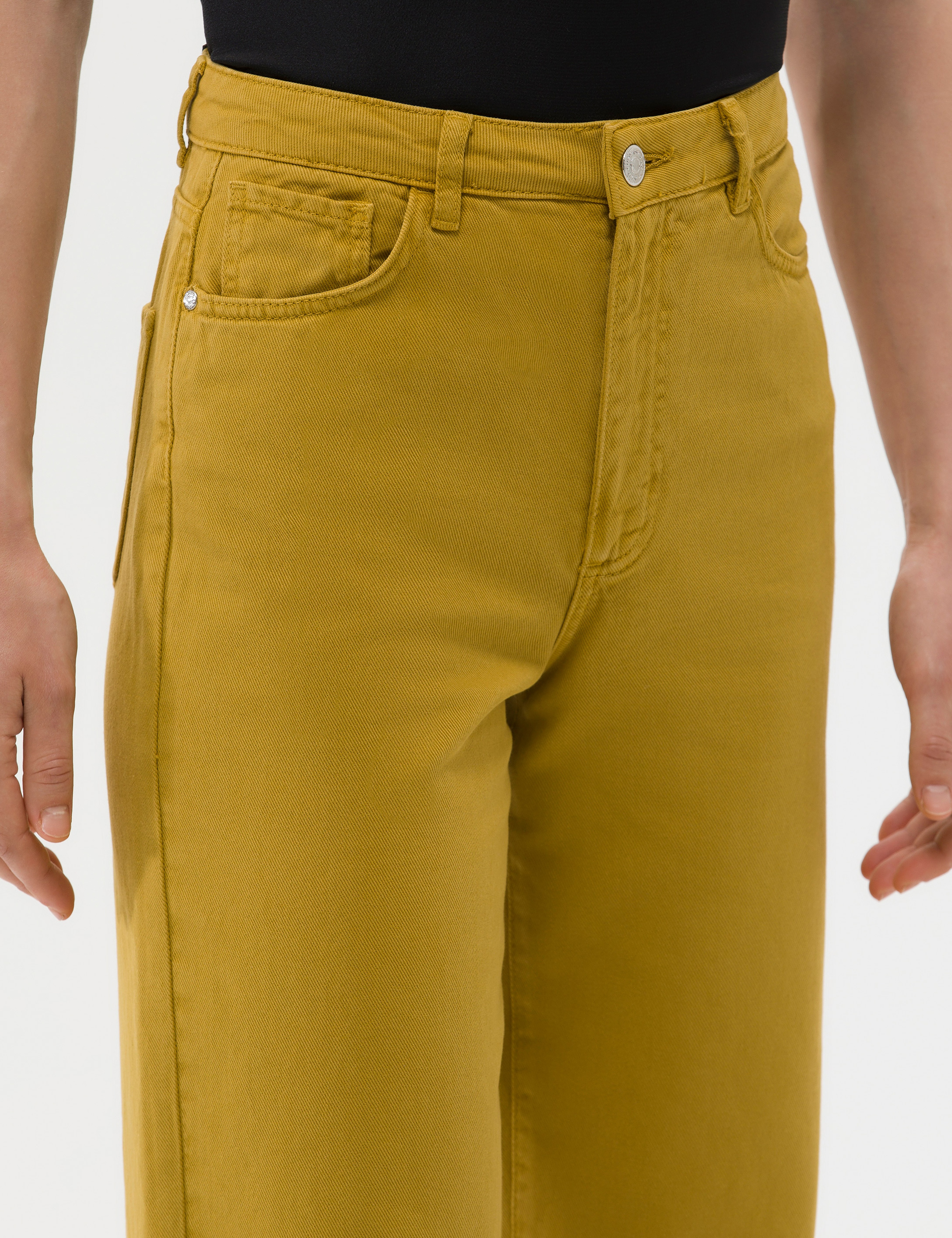 Yeşil High Waist Flare Fit Jean Pantolon