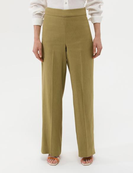 Yeşil Keten Karışımlı Kumaş Pantolon - 50273319002