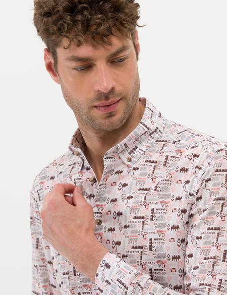 Bej Regular Fit Uzun Kollu Gömlek - 50269435023