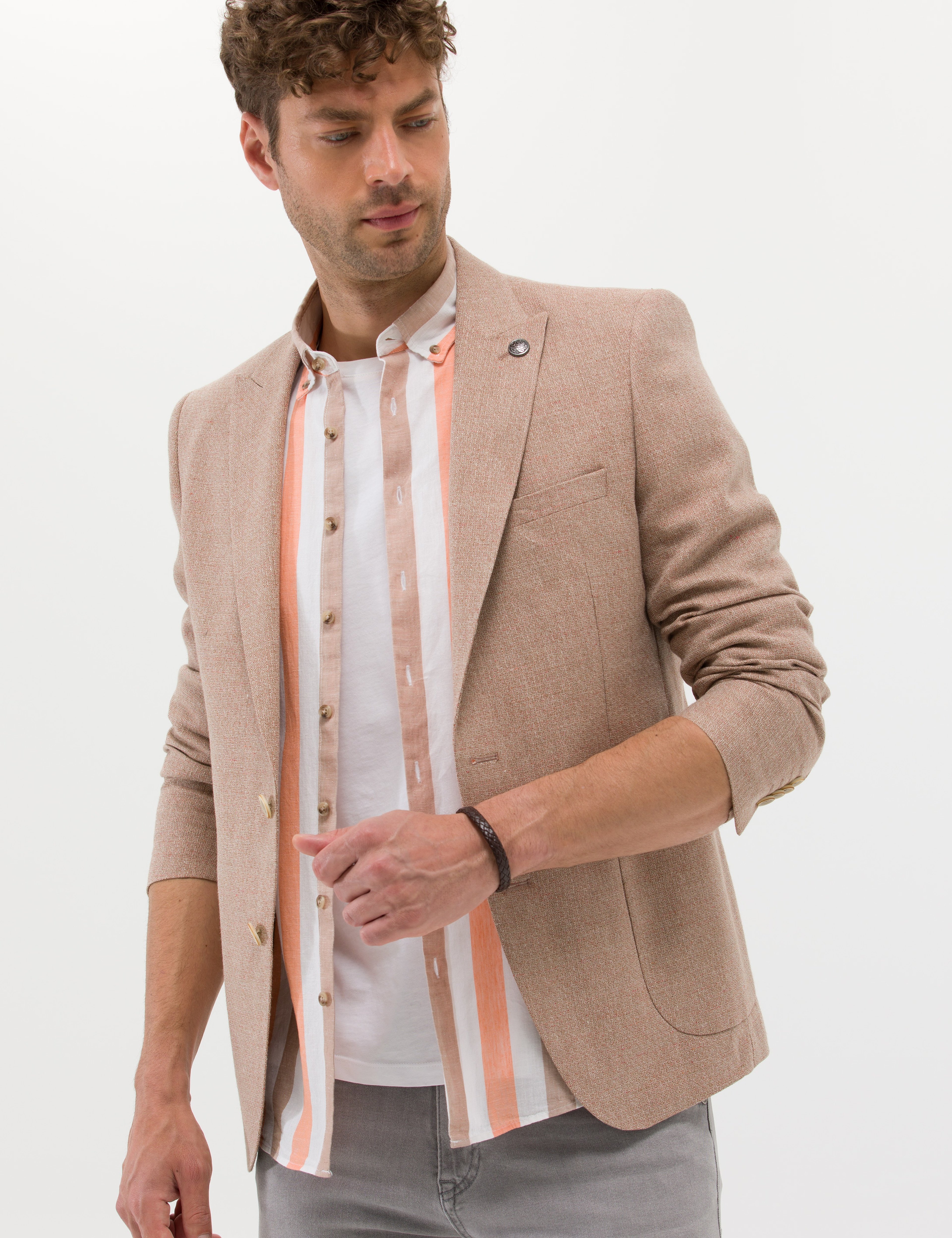 Turuncu Ekstra Slim Fit Spor Ceket - Image 1