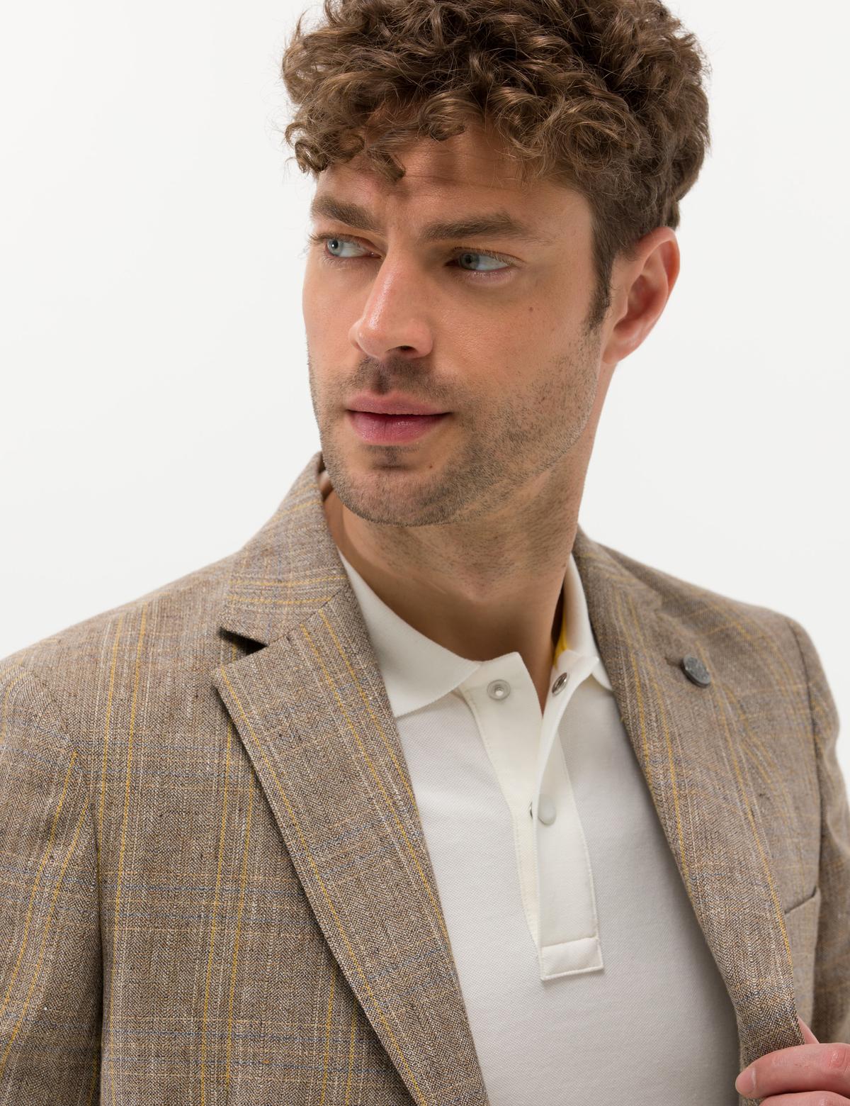 Açık Kahverengi Spor Keten Ceket - 50264610008