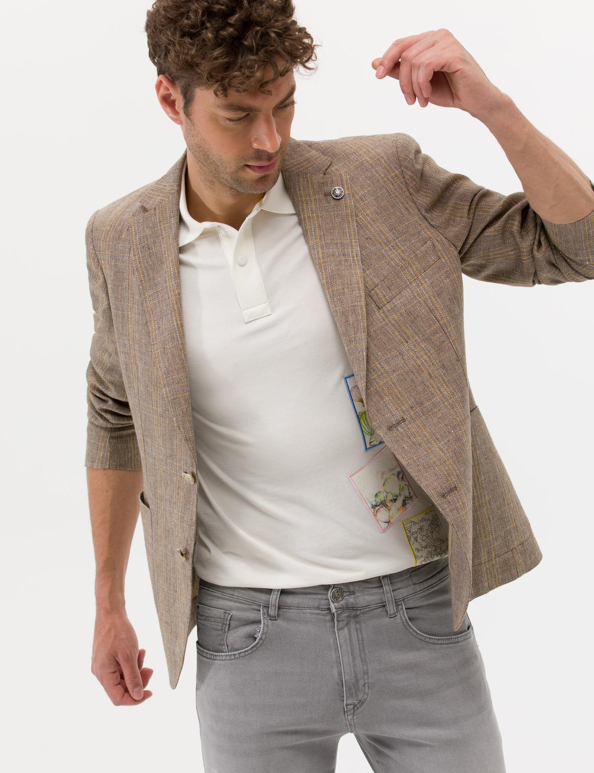 Açık Kahverengi Spor Keten Ceket - 50264610008