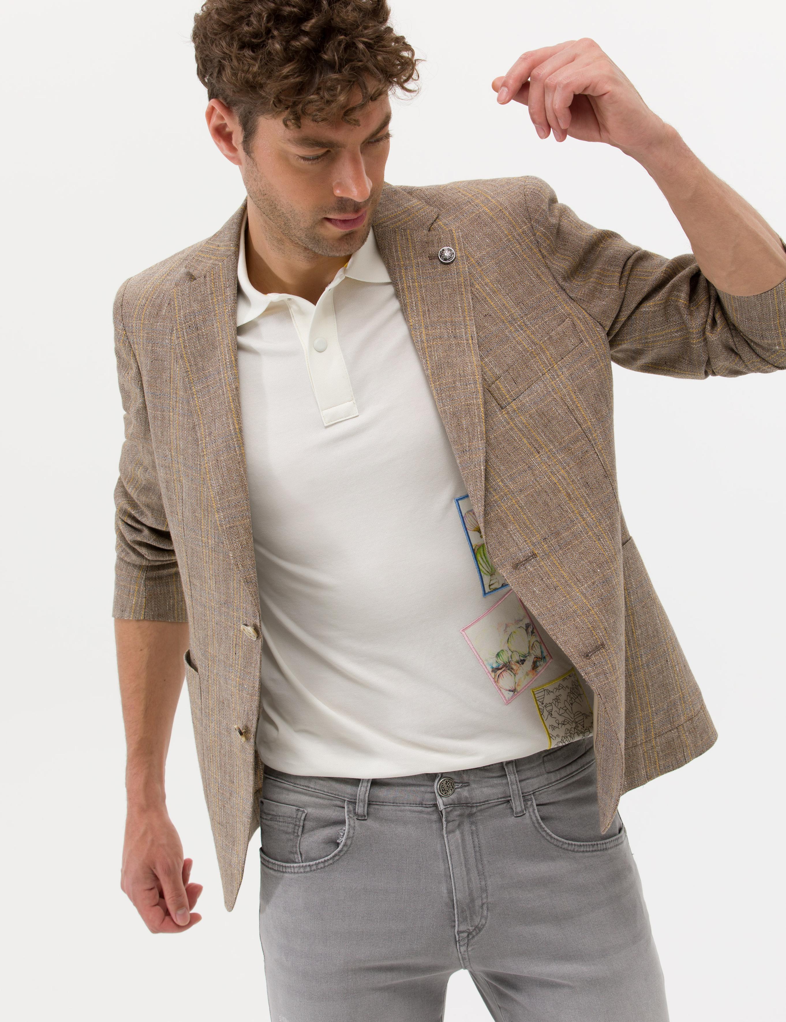 Açık Kahverengi Spor Keten Ceket