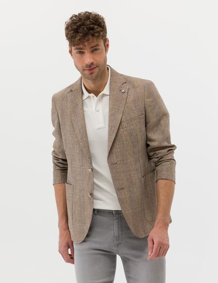 Açık Kahverengi Spor Keten Ceket - 50264610008