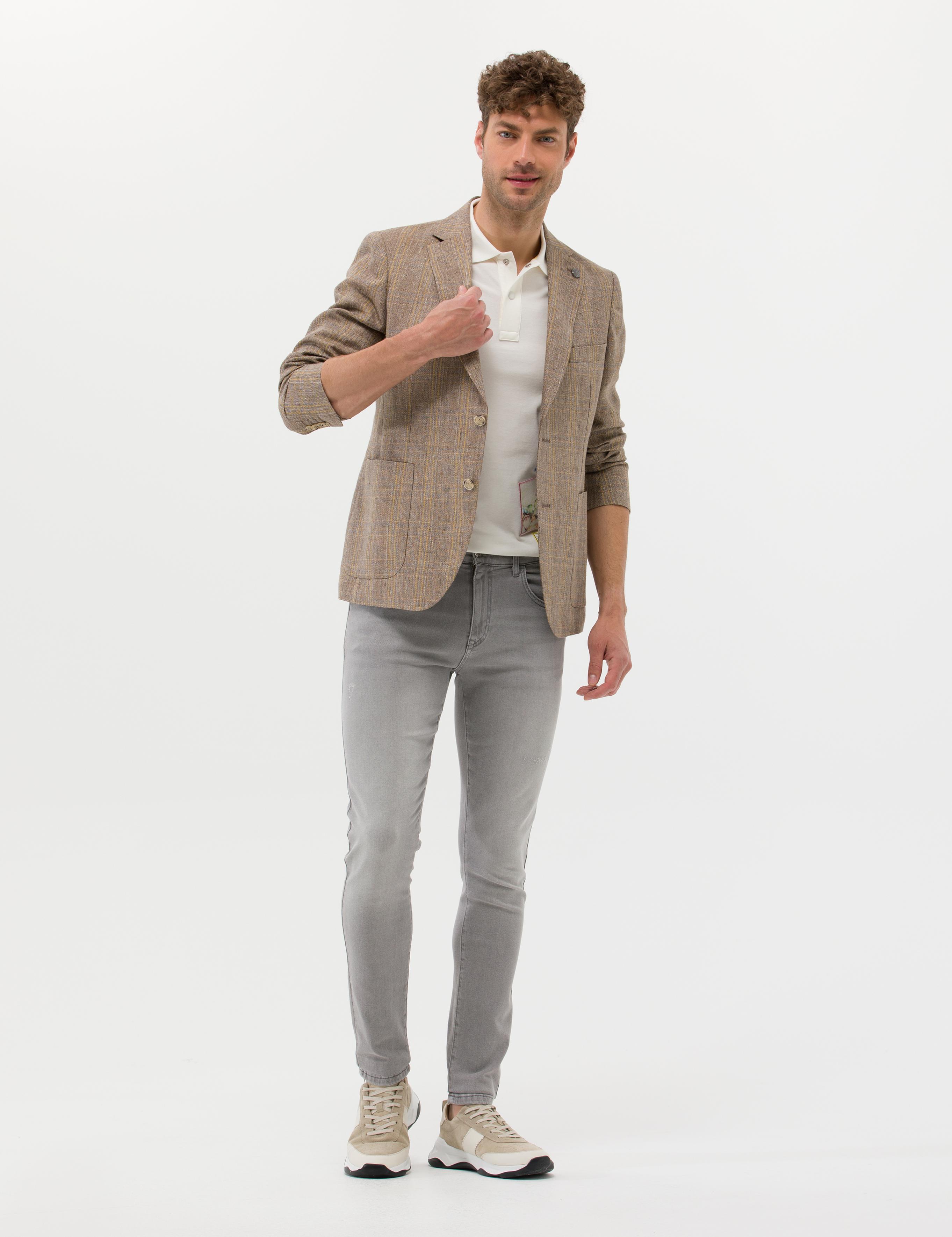 Açık Kahverengi Spor Keten Ceket