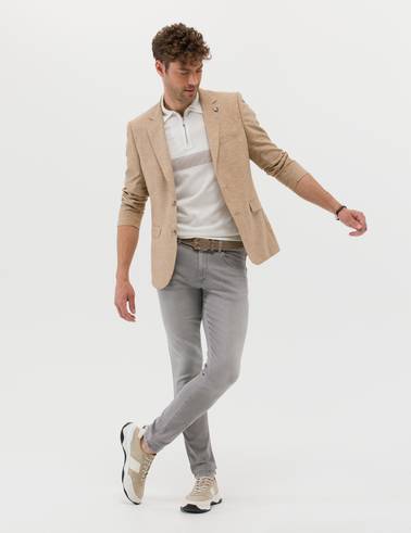 Camel Ekstra Slim Fit Keten Karışımlı Blazer Ceket