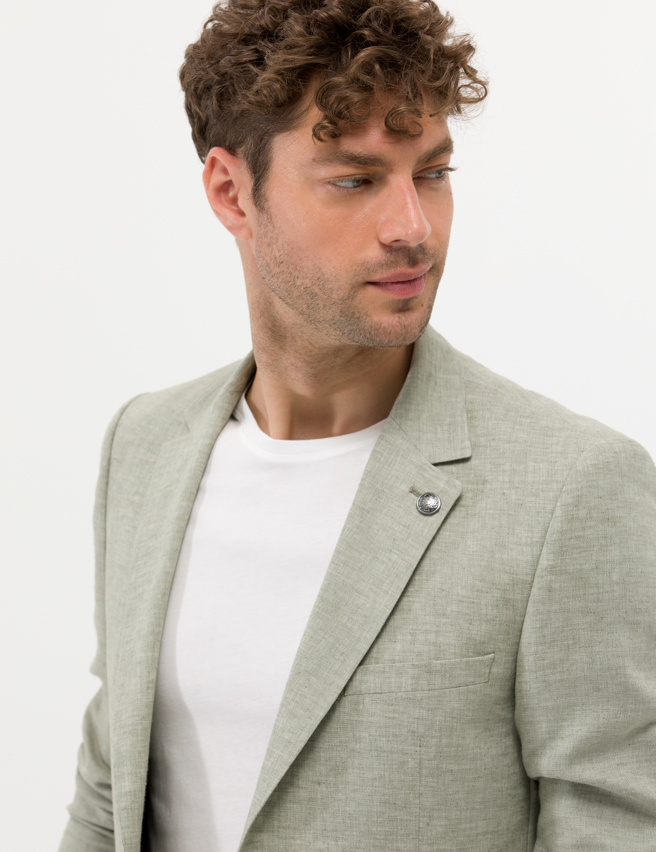 Pierre Cardin Açık Yeşil Ekstra Slim Fit Keten Karışımlı Blazer Ceket görsel 3