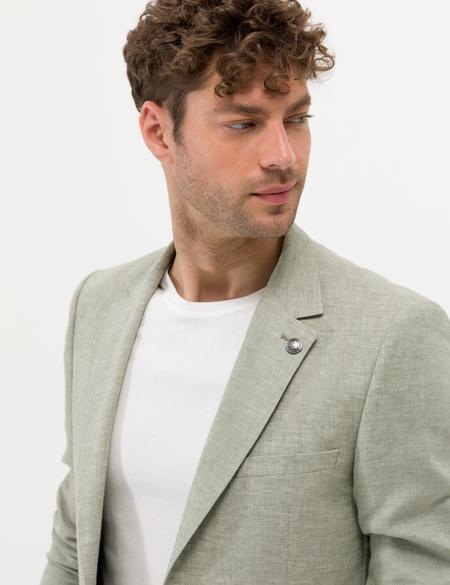 Açık Yeşil Ekstra Slim Fit Keten Karışımlı Blazer Ceket - 50264619125