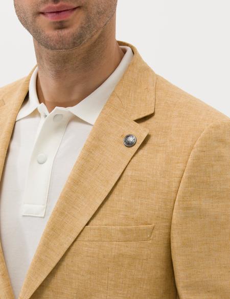 Sarı Ekstra Slim Fit Keten Karışımlı Blazer Ceket - 50264619200