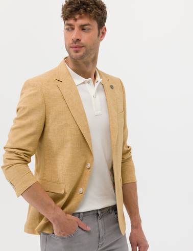 Sarı Ekstra Slim Fit Keten Karışımlı Blazer Ceket