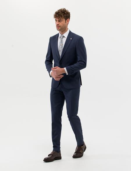 Lacivert Çizgili Spor Takım Elbise - 50264944044