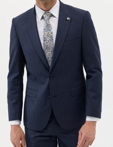 Lacivert Çizgili Spor Takım Elbise - 50264944044