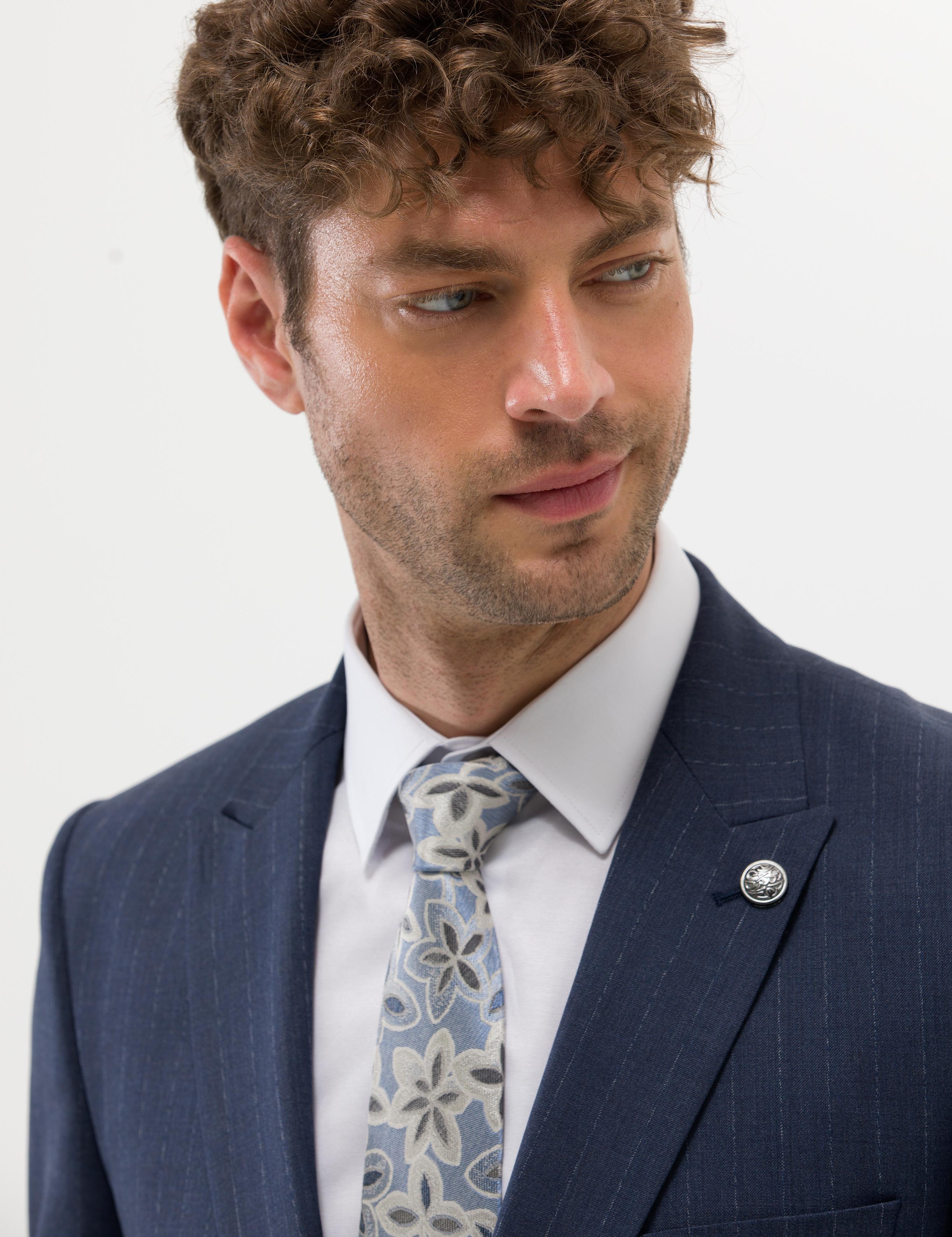 Lacivert Çizgili Spor Takım Elbise