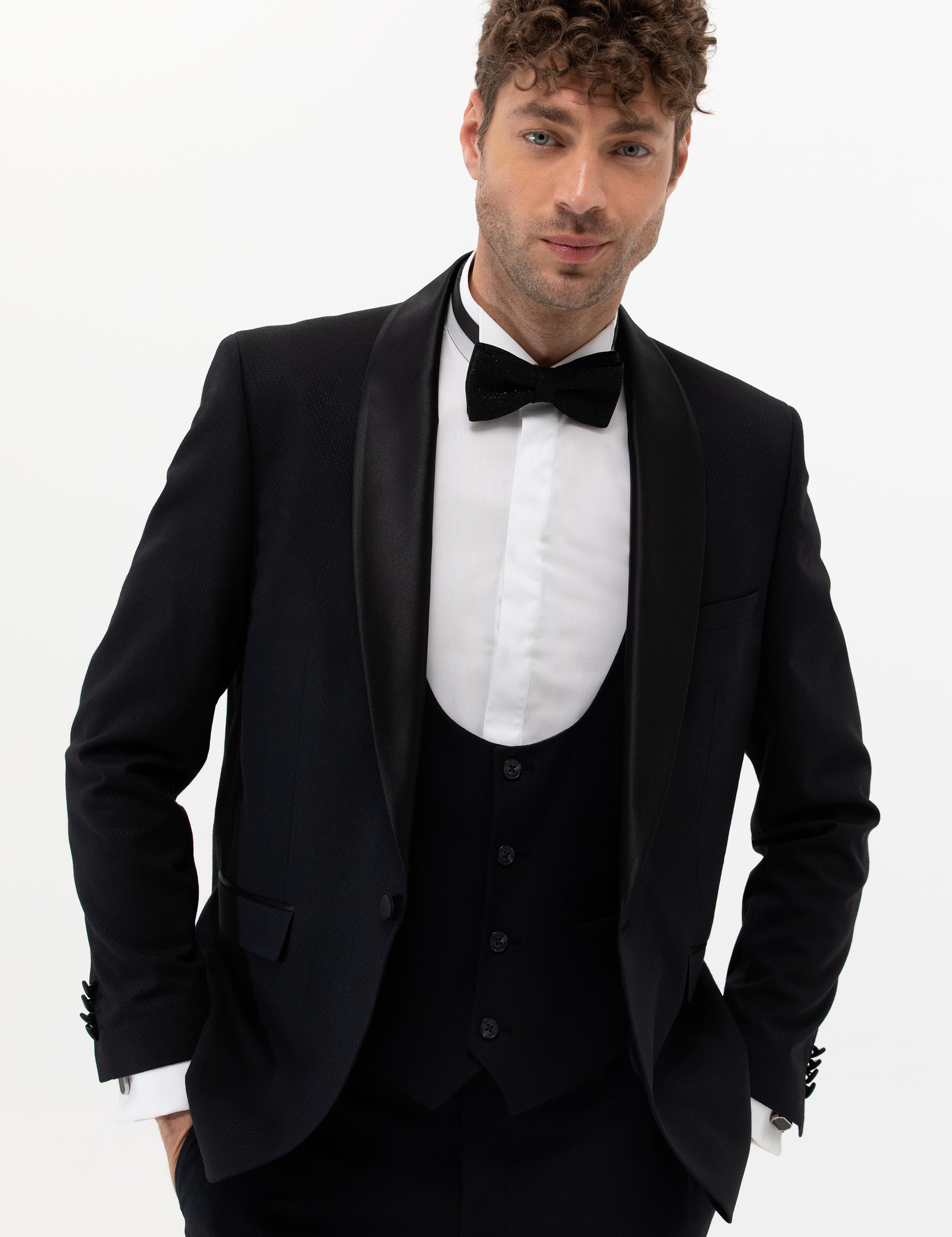 Lacivert Yelekli Smokin