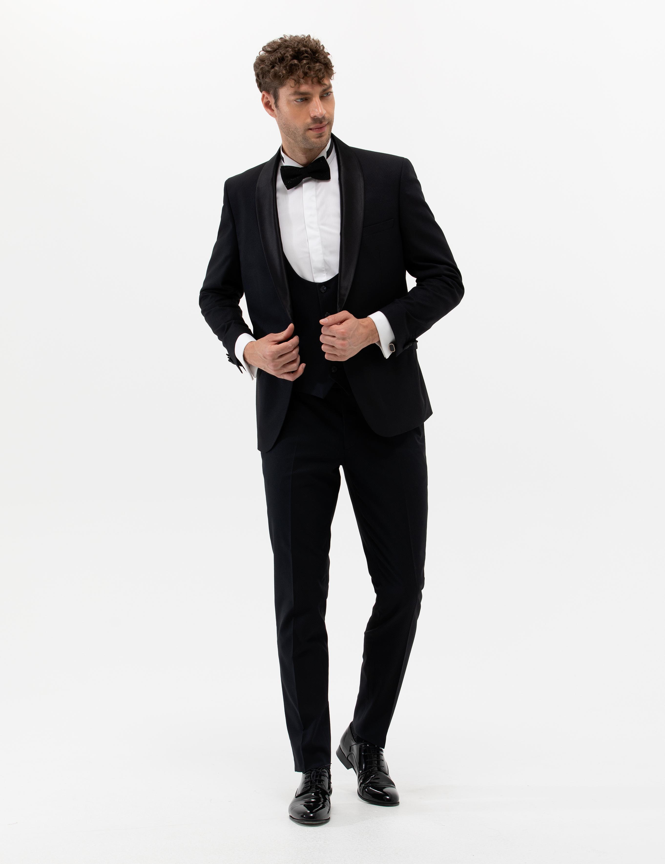 Lacivert Yelekli Smokin