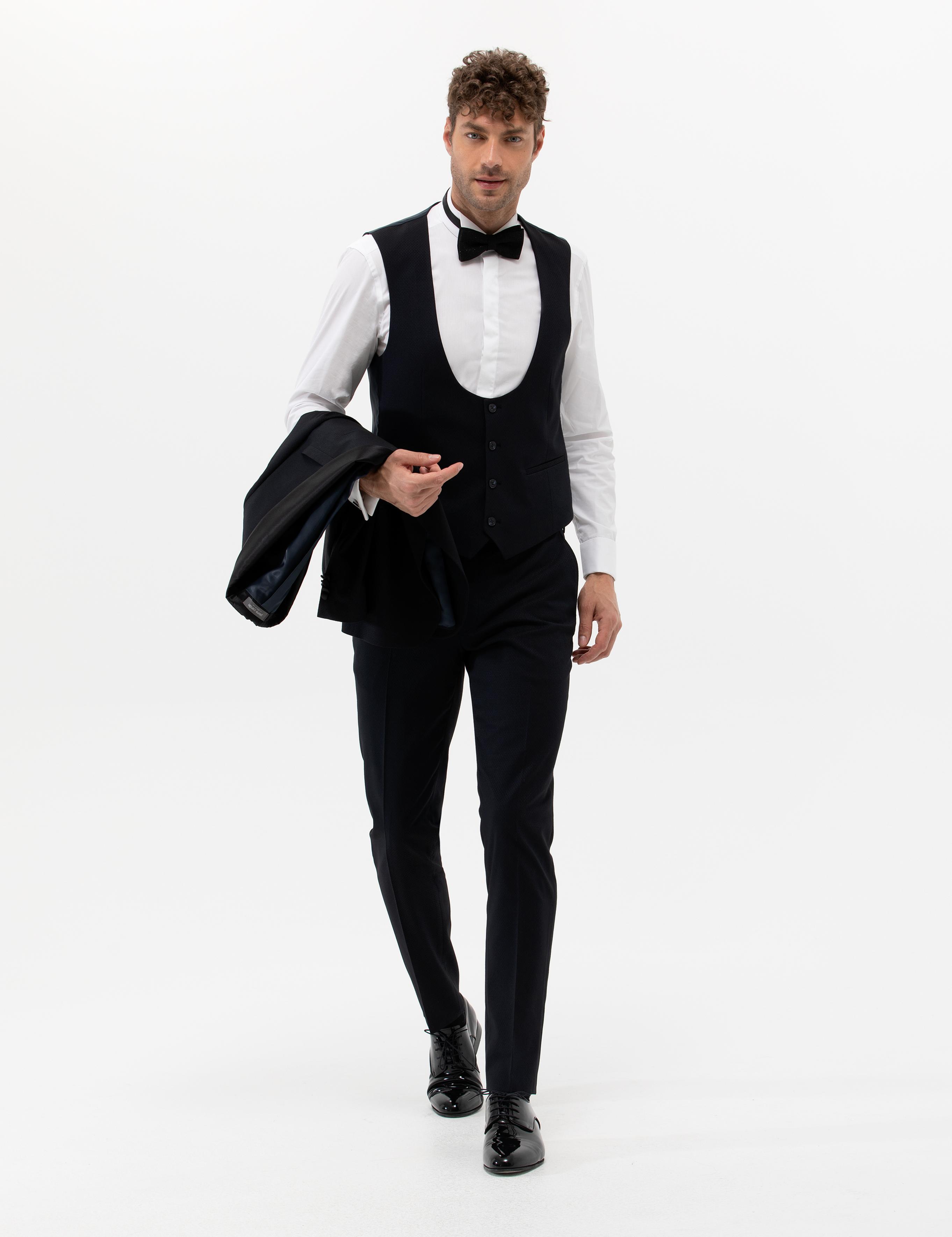 Lacivert Yelekli Smokin