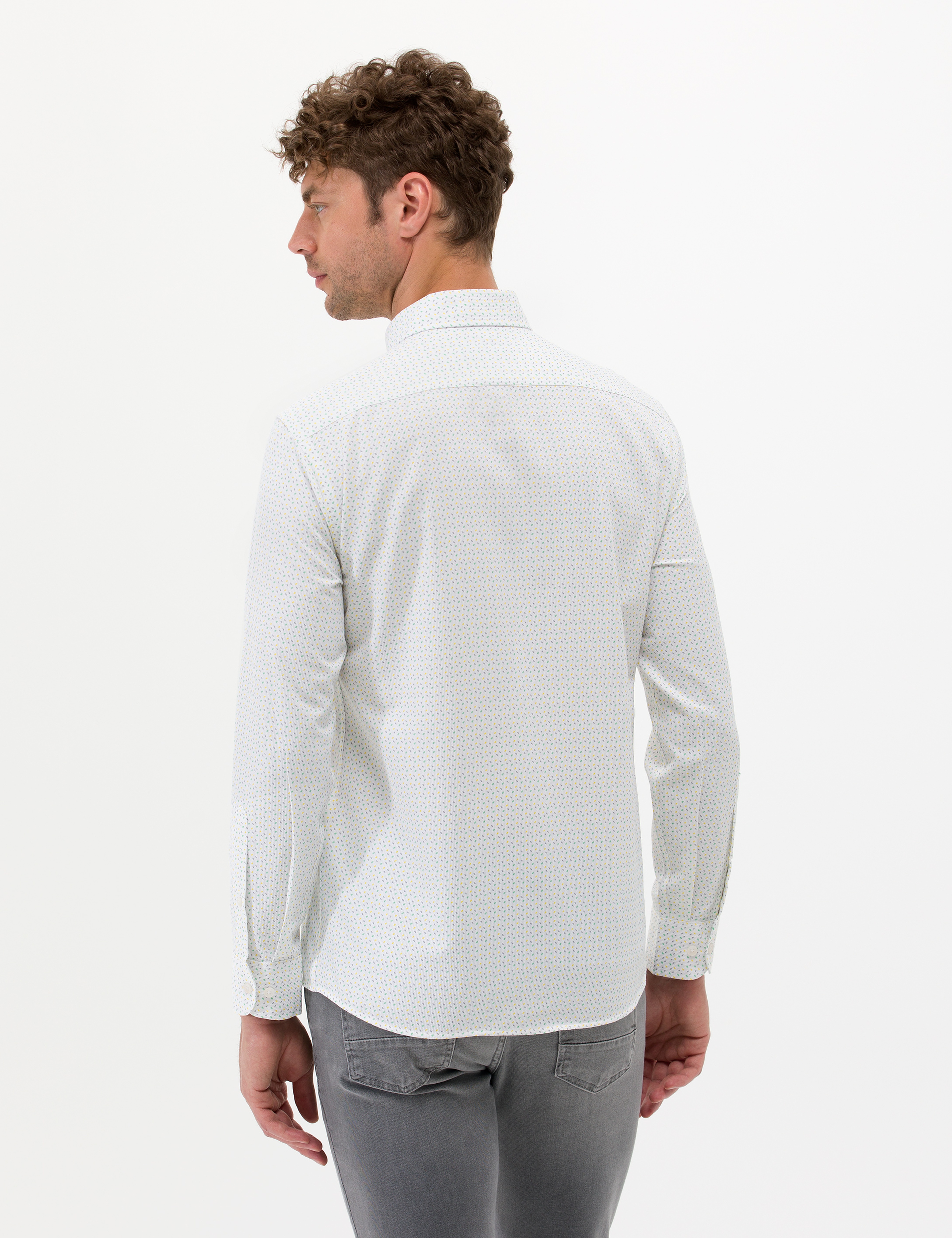 Haki Slim Fit Uzun Kollu Gömlek - Image 5