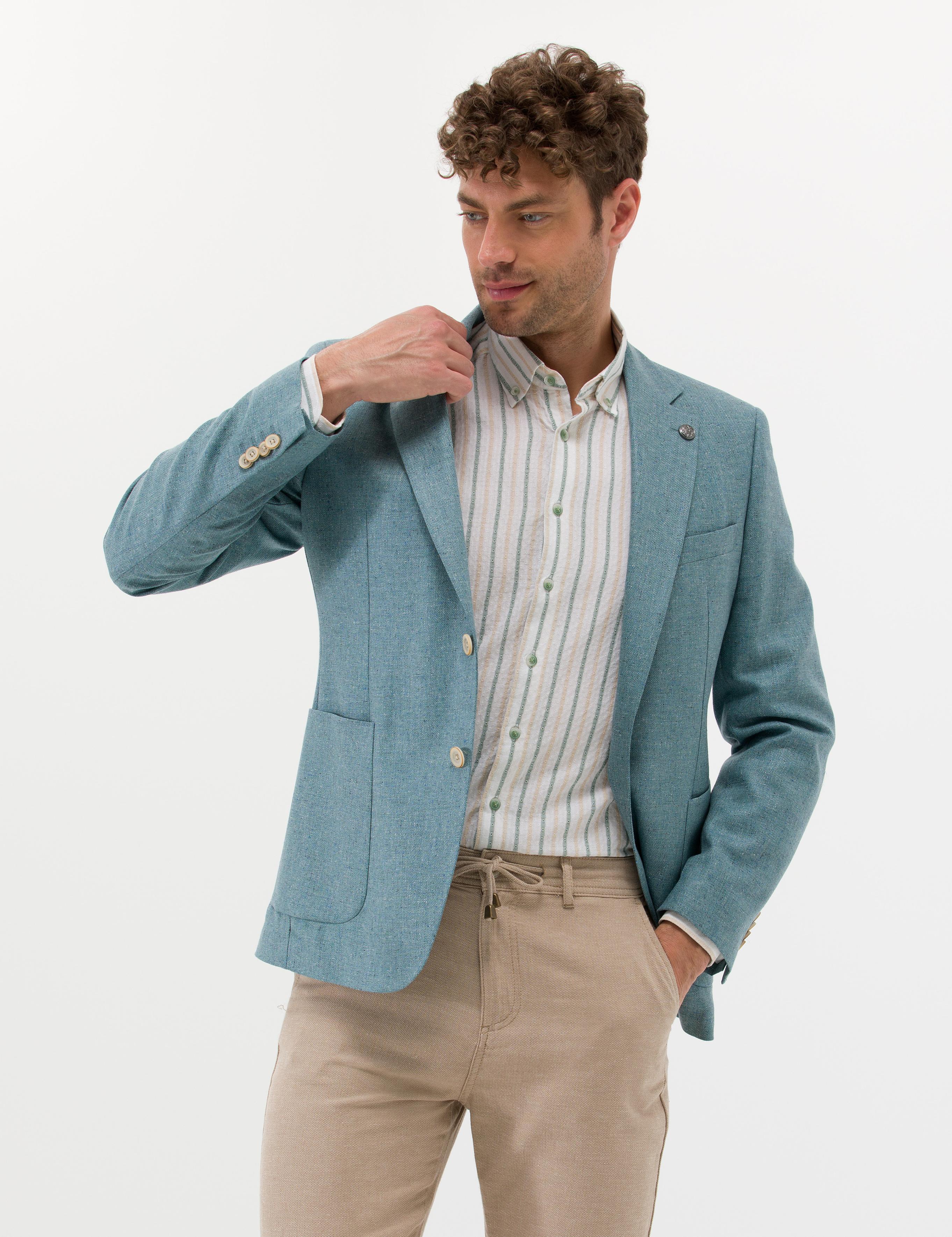 Turkuaz Spor Blazer Ceket