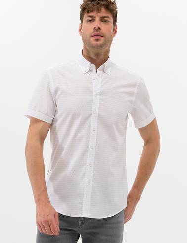 Bej Slim Fit Kısa Kollu Gömlek