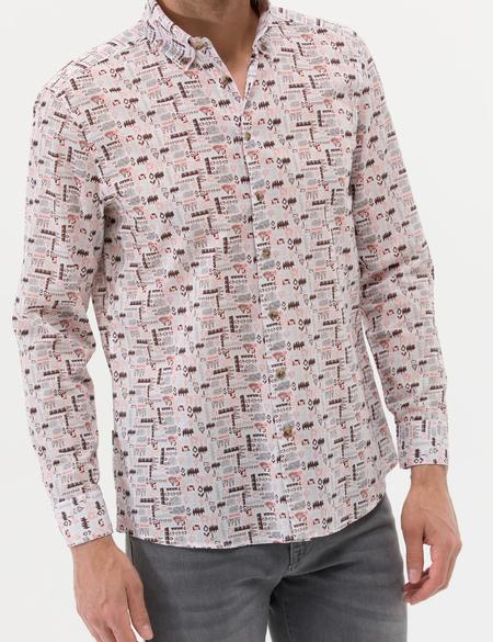 Bej Regular Fit Uzun Kollu Gömlek - 50269435023