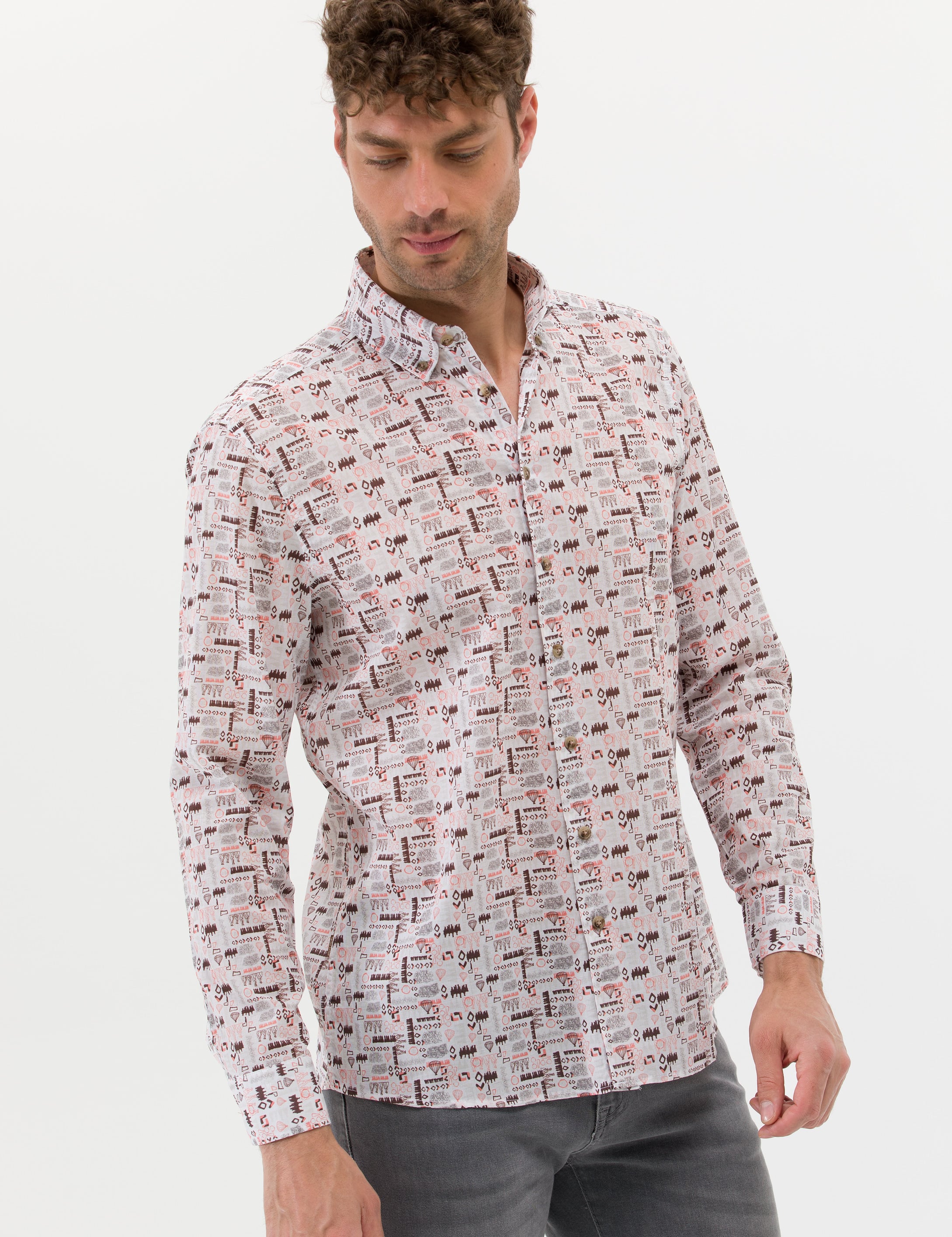 Pierre Cardin Bej Regular Fit Uzun Kollu Gömlek görsel 3