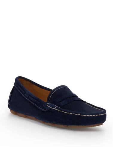 Lacivert Süet Deri Loafer