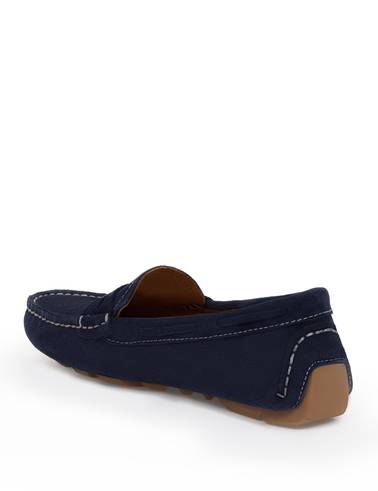 Lacivert Süet Deri Loafer