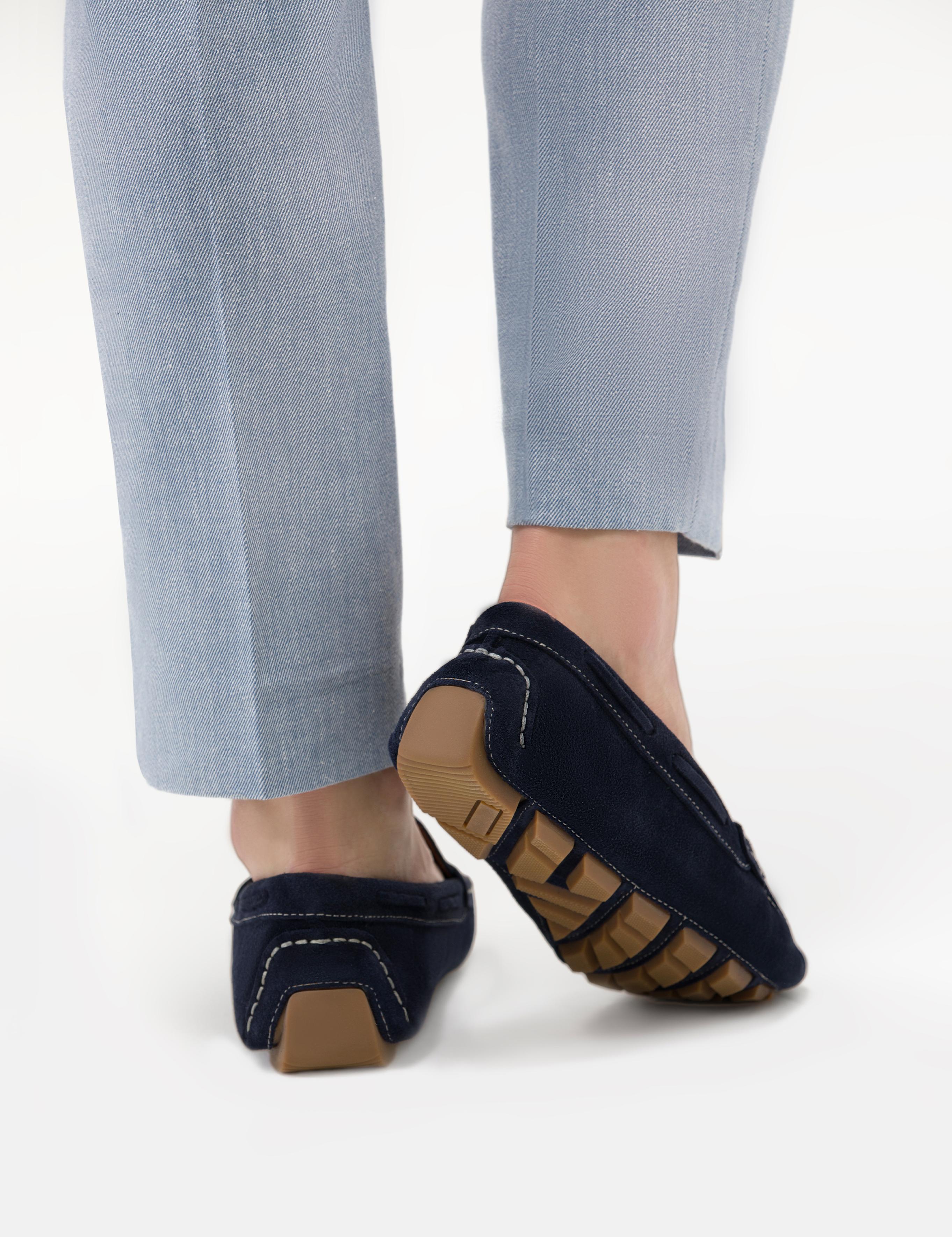 Lacivert Süet Deri Loafer