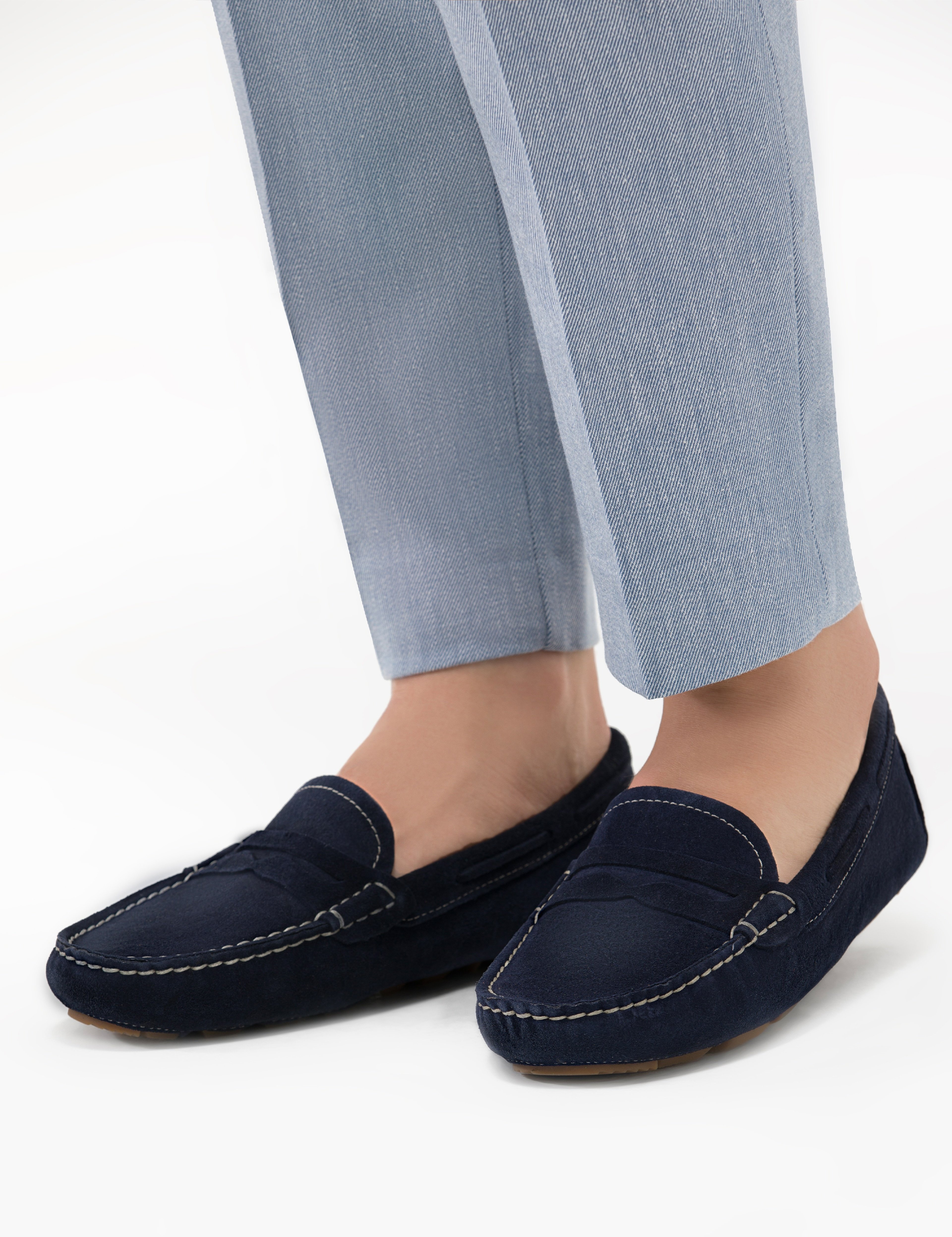 Lacivert Süet Deri Loafer - Image 1