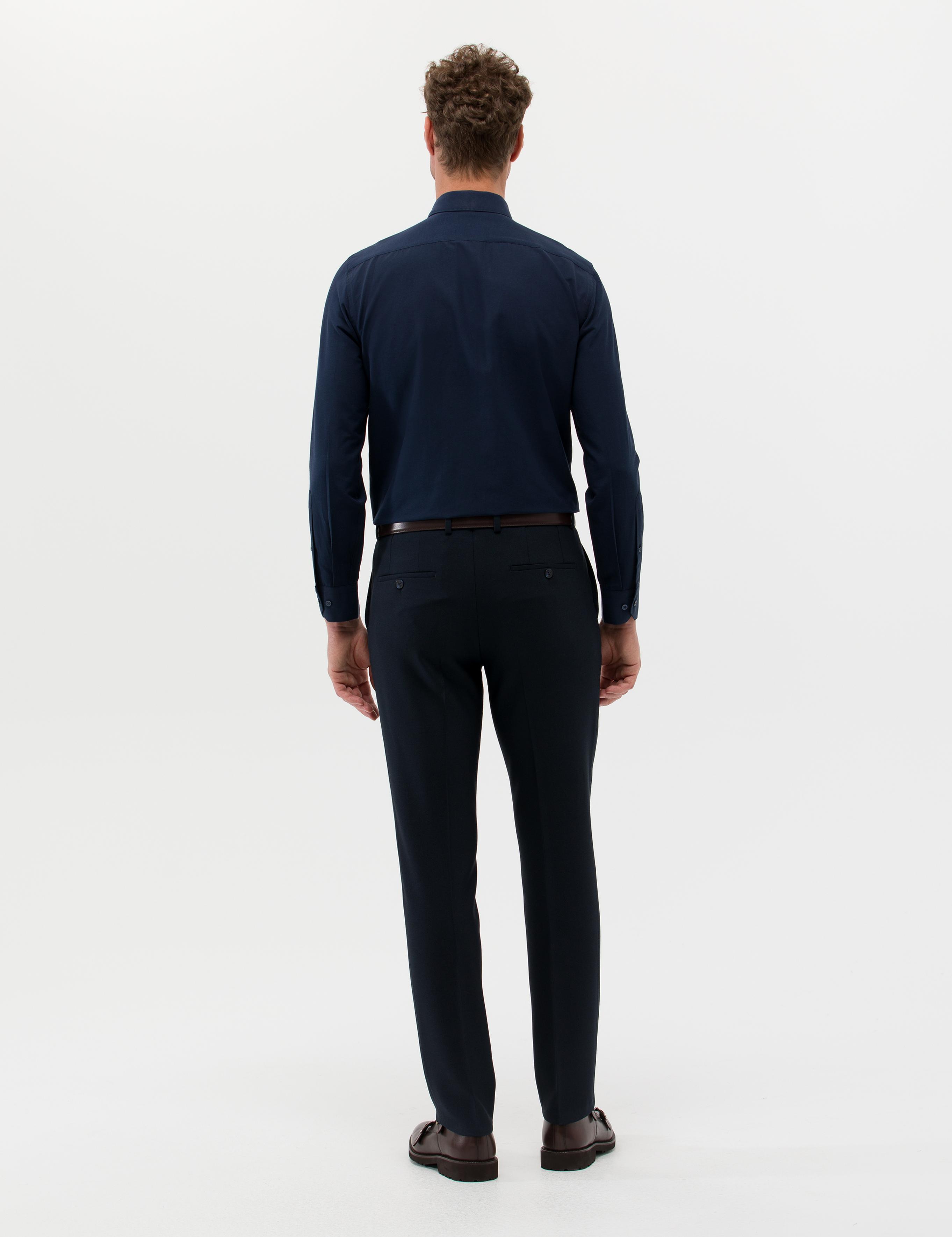 Lacivert Slim Fit Klasik Pantolon
