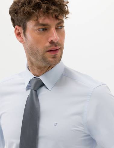 Açık Mavi Slim Fit Uzun Kollu Basic Gömlek