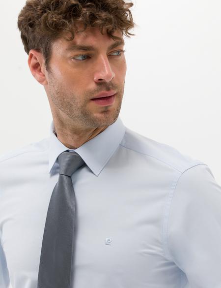 Açık Mavi Slim Fit Uzun Kollu Basic Gömlek - 50277786007