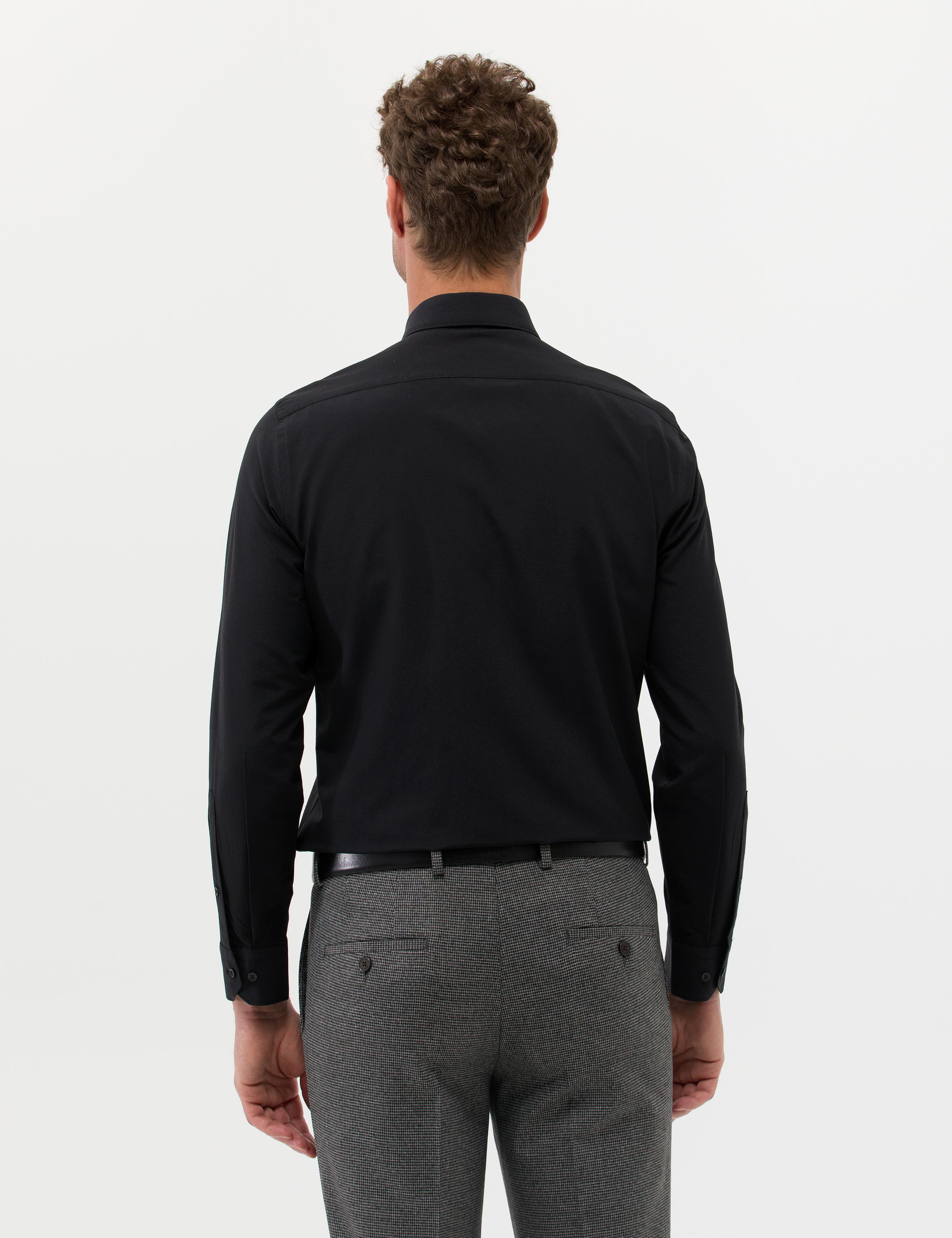 Siyah Slim Fit Uzun Kollu Basic Gömlek
