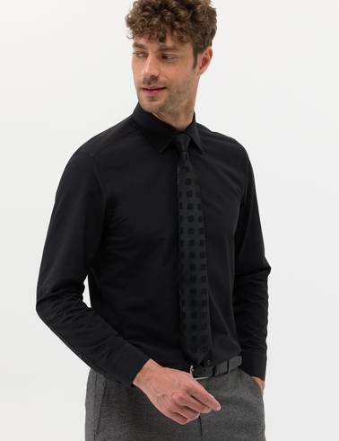 Siyah Slim Fit Uzun Kollu Basic Gömlek