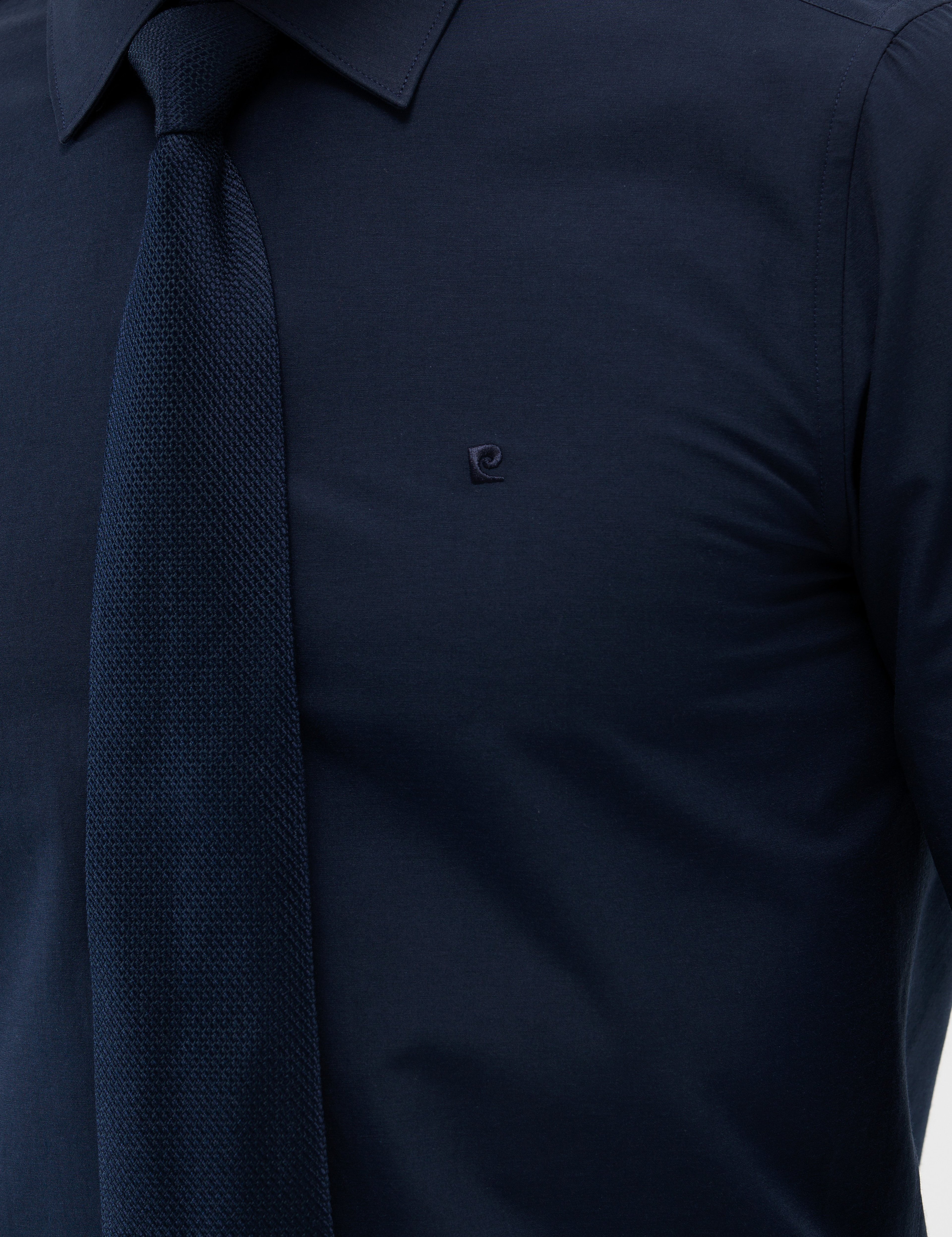 Lacivert Slim Fit Uzun Kollu Basic Gömlek - Image 7