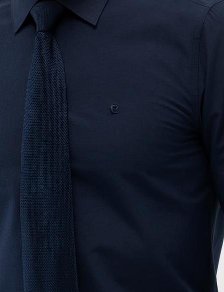 Lacivert Slim Fit Uzun Kollu Basic Gömlek - 50277786028