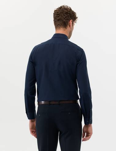 Lacivert Slim Fit Uzun Kollu Basic Gömlek