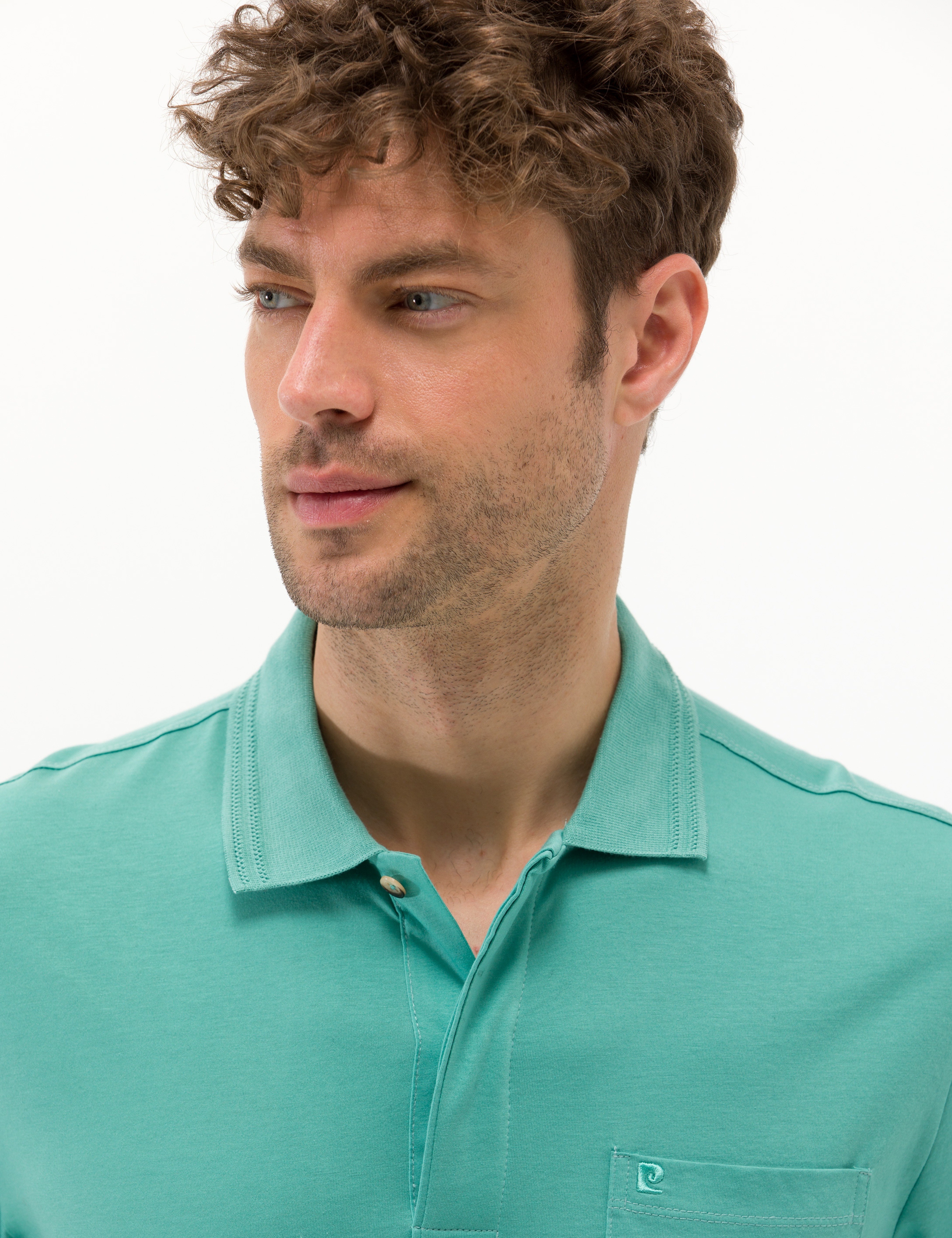 Yeşil Regular Fit Polo Yaka Merserize Tişört - Image 2