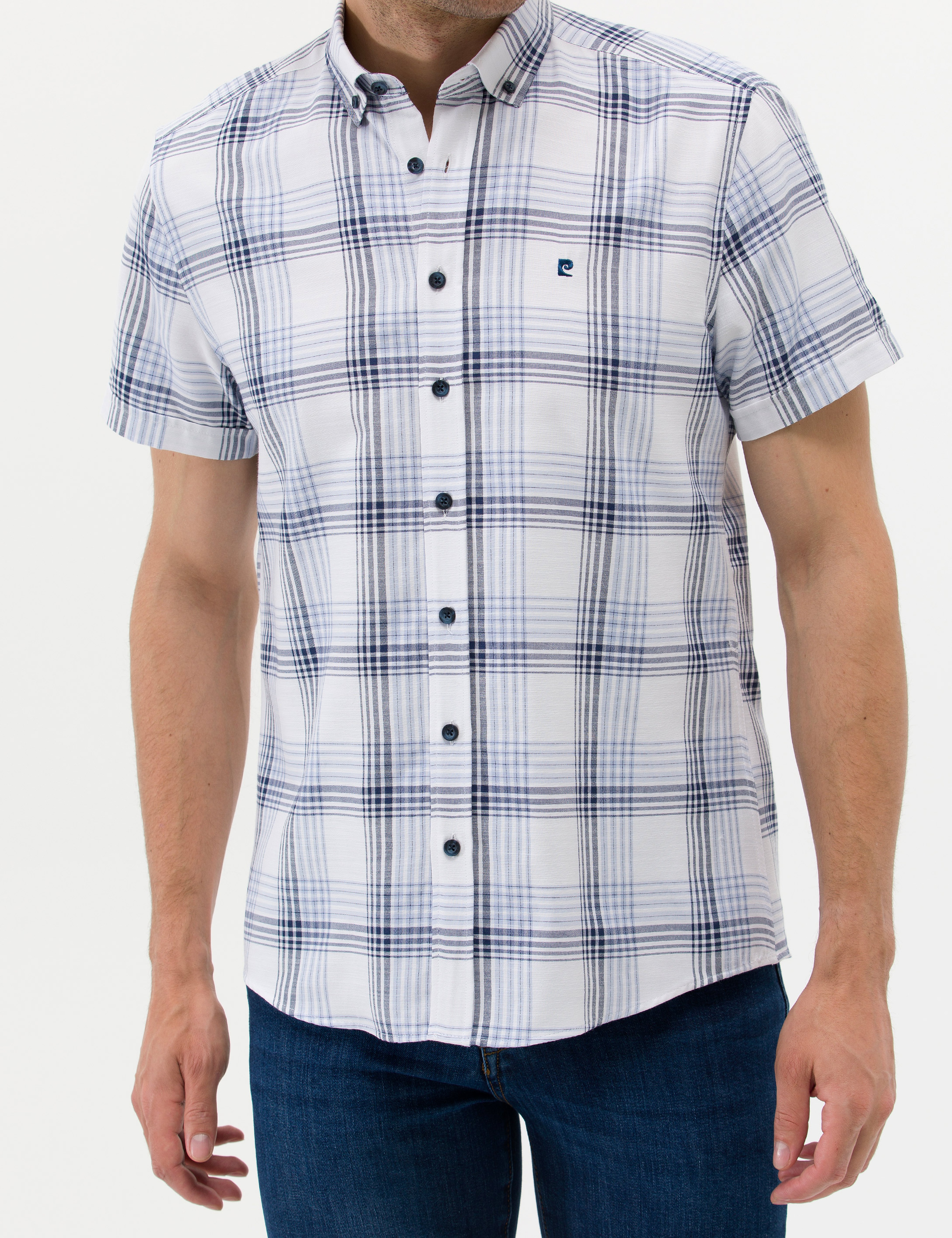 Lacivert Regular Fit Kısa Kollu Gömlek