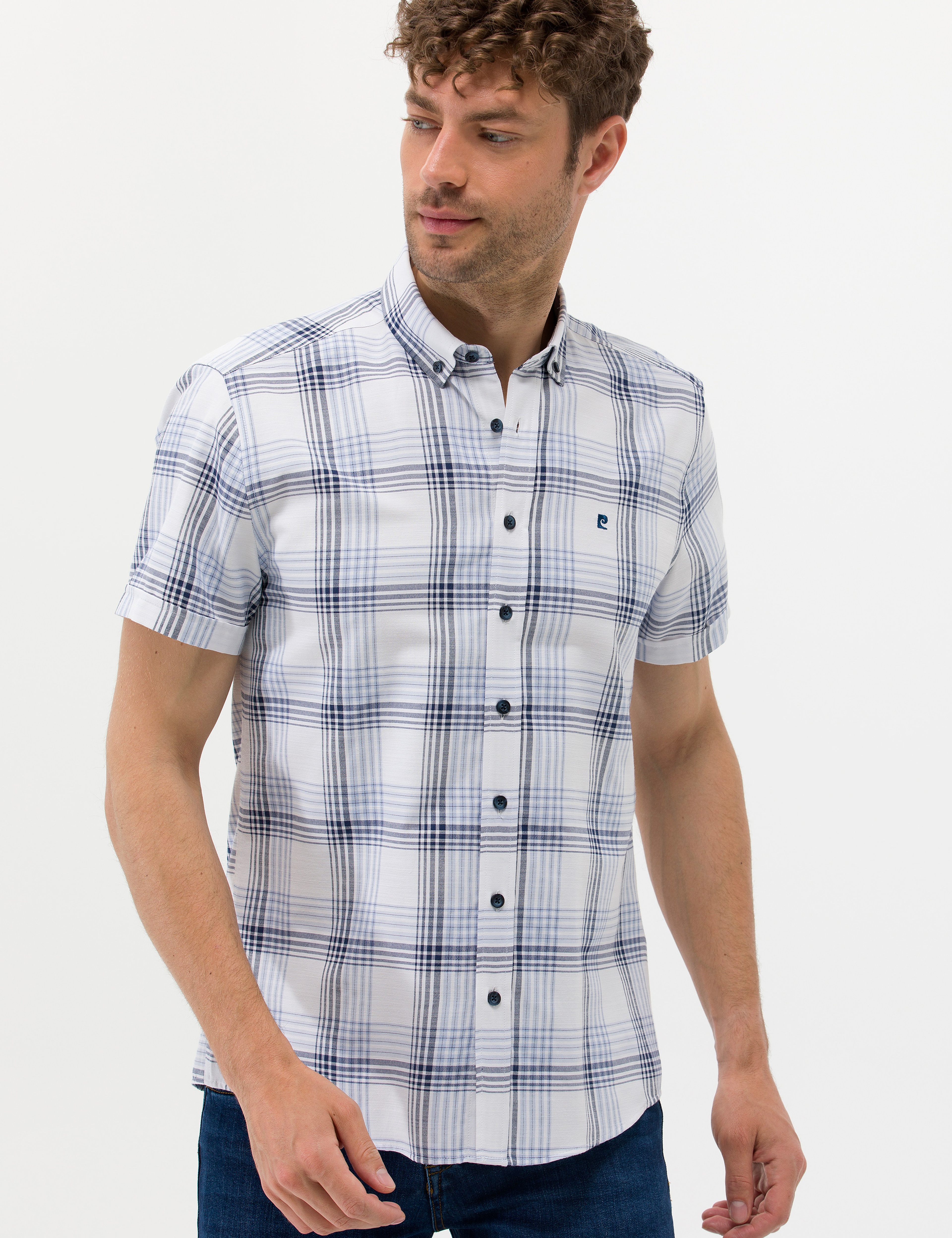 Lacivert Regular Fit Kısa Kollu Gömlek - Image 2