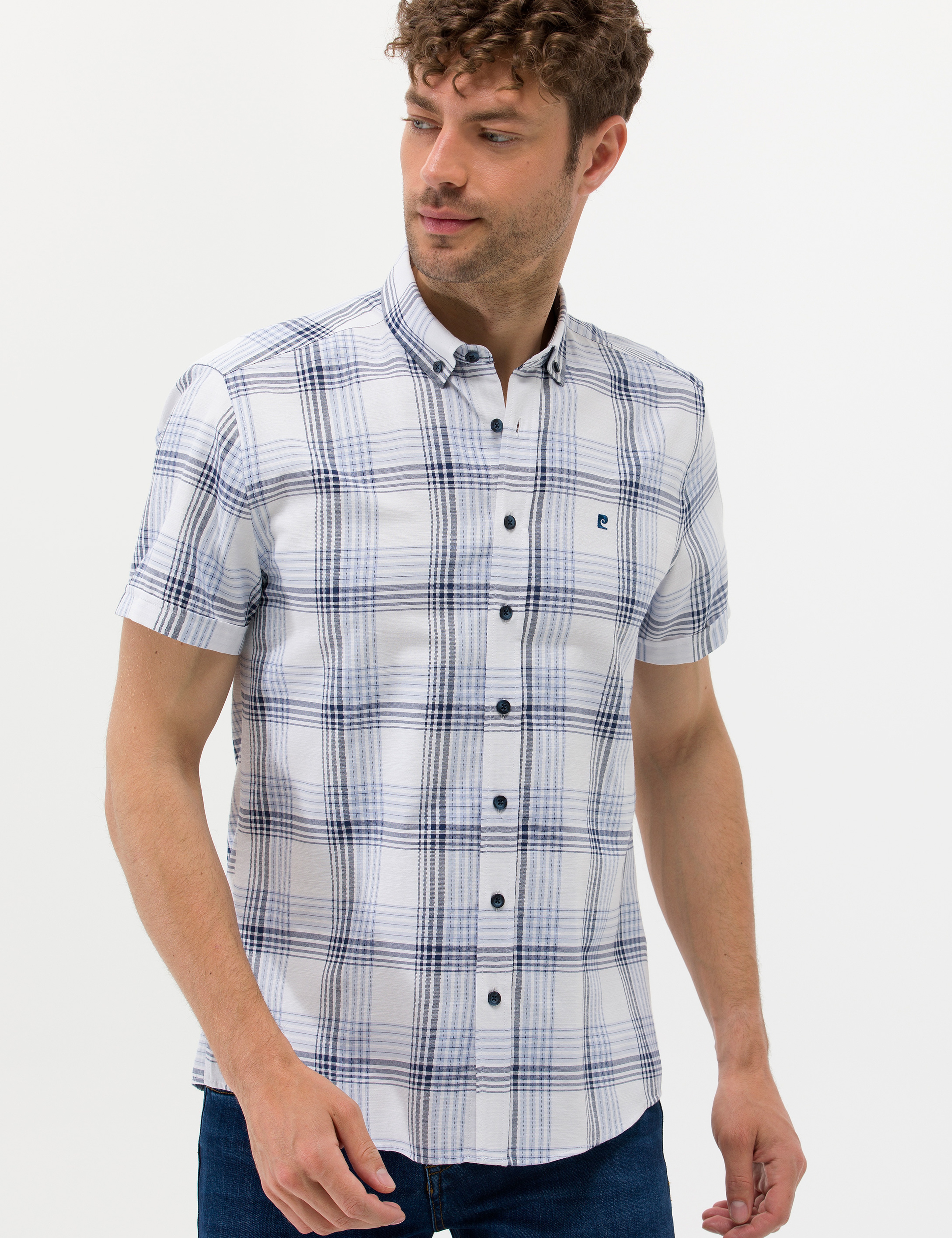 Lacivert Regular Fit Kısa Kollu Gömlek