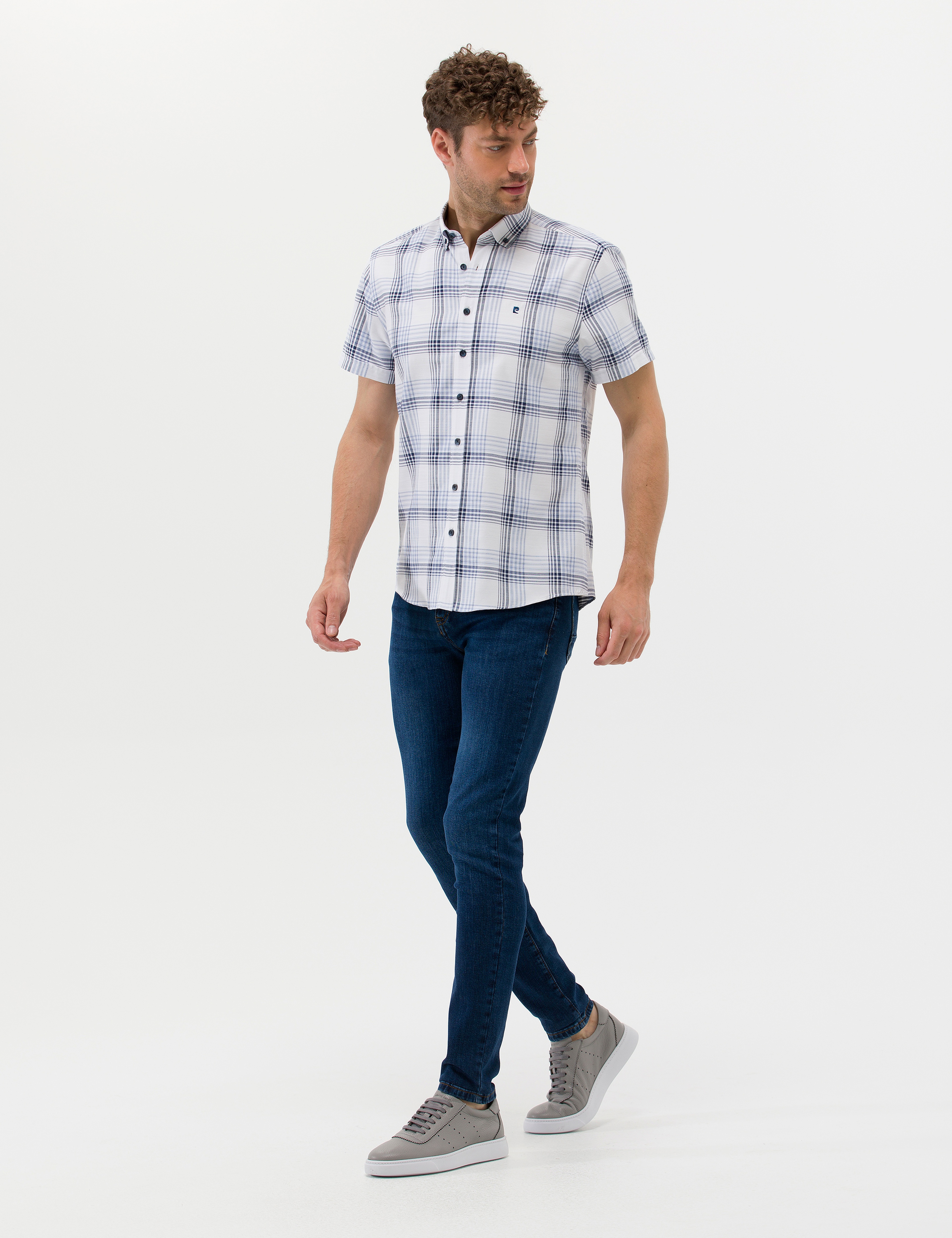 Lacivert Regular Fit Kısa Kollu Gömlek - Image 4