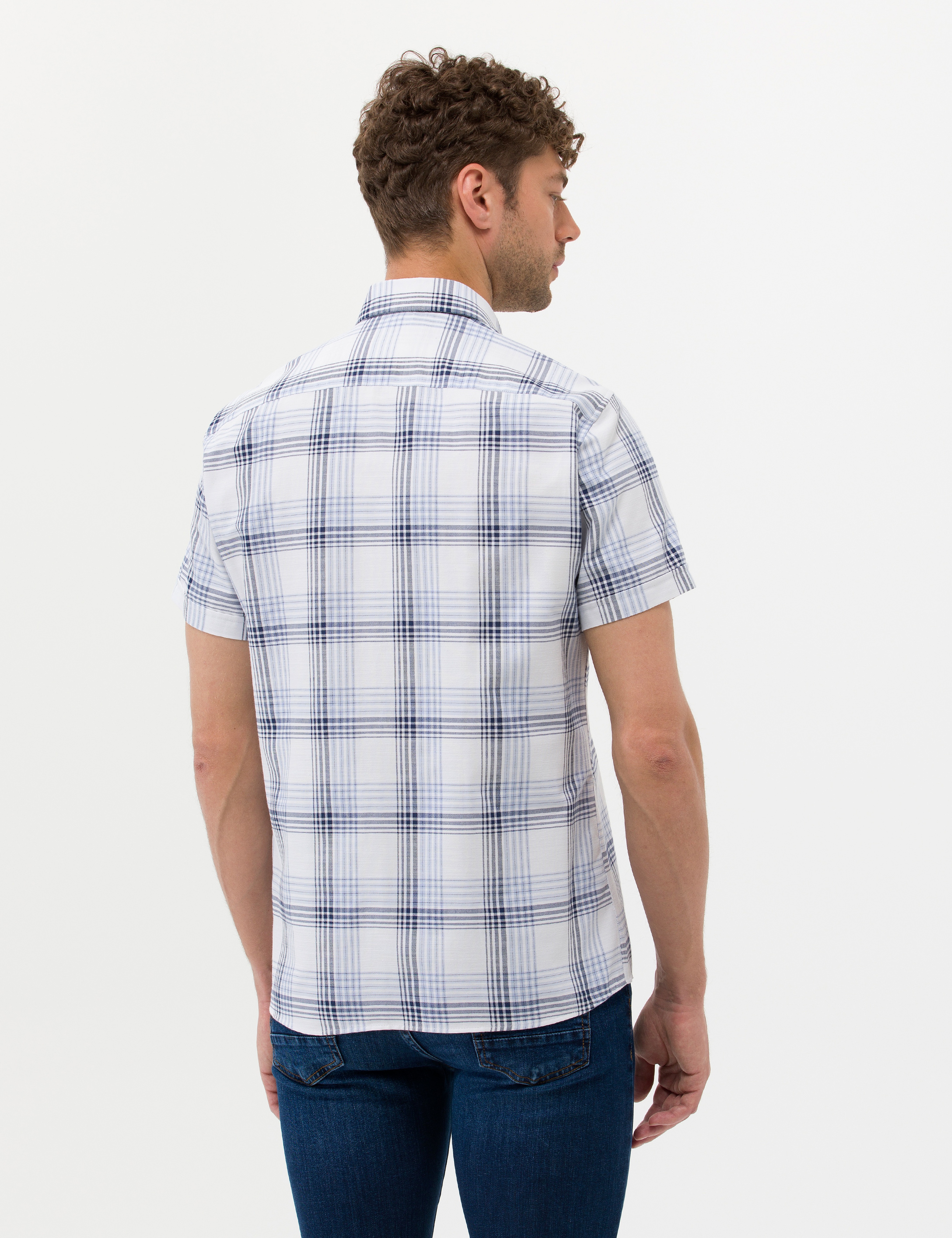 Lacivert Regular Fit Kısa Kollu Gömlek - Image 5