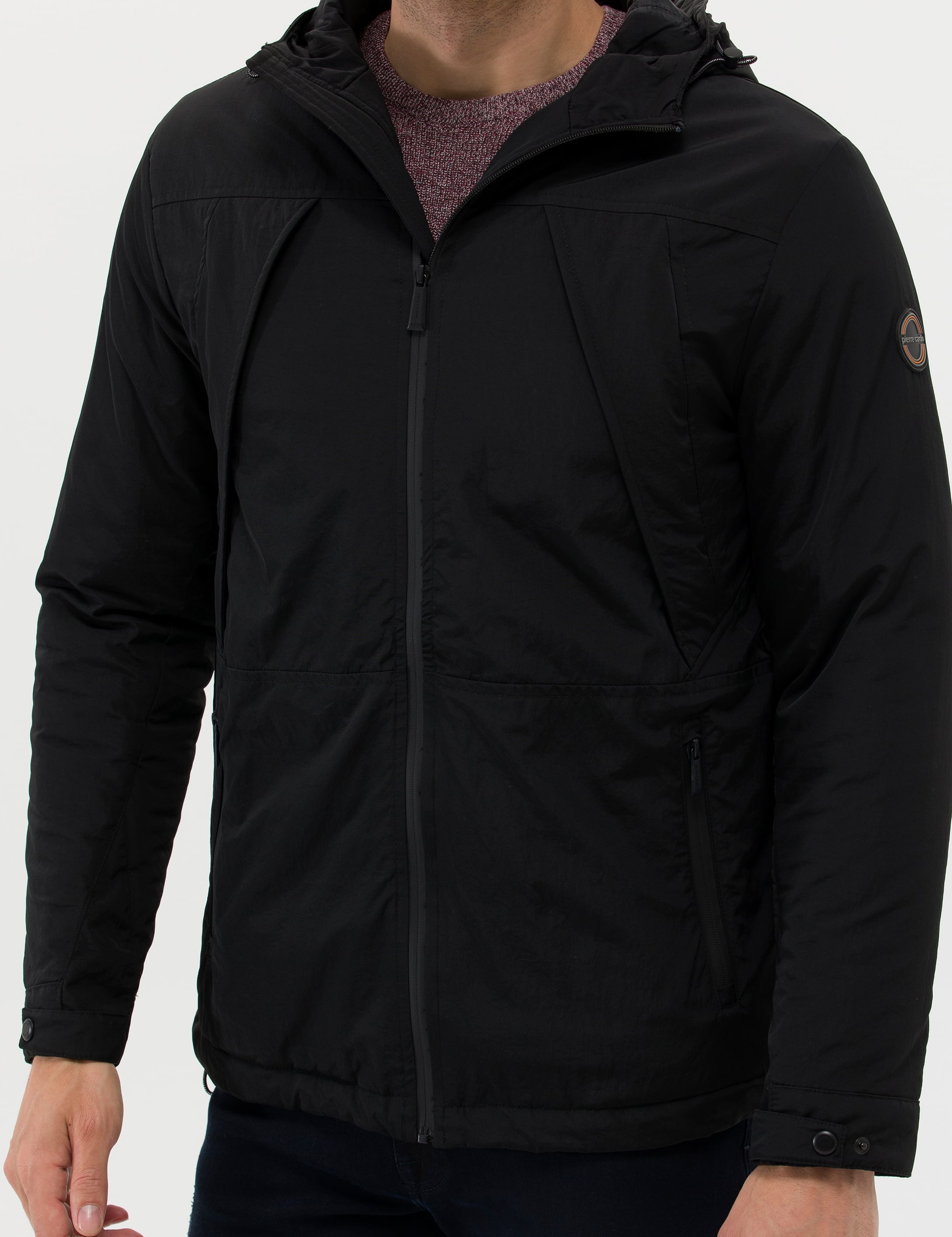 Siyah Basic Kapüşonlu Mont - Image 6